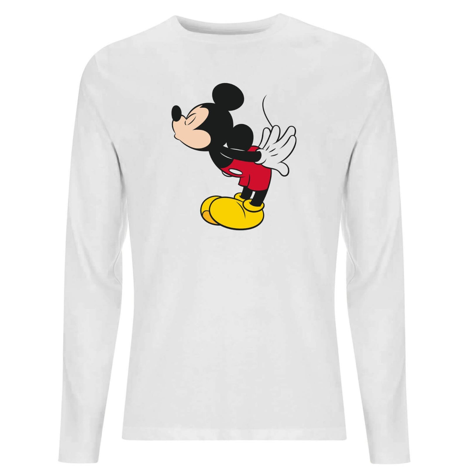 Disney Mickey Mouse Mickey Split Kiss Men's Long Sleeve T-Shirt - White