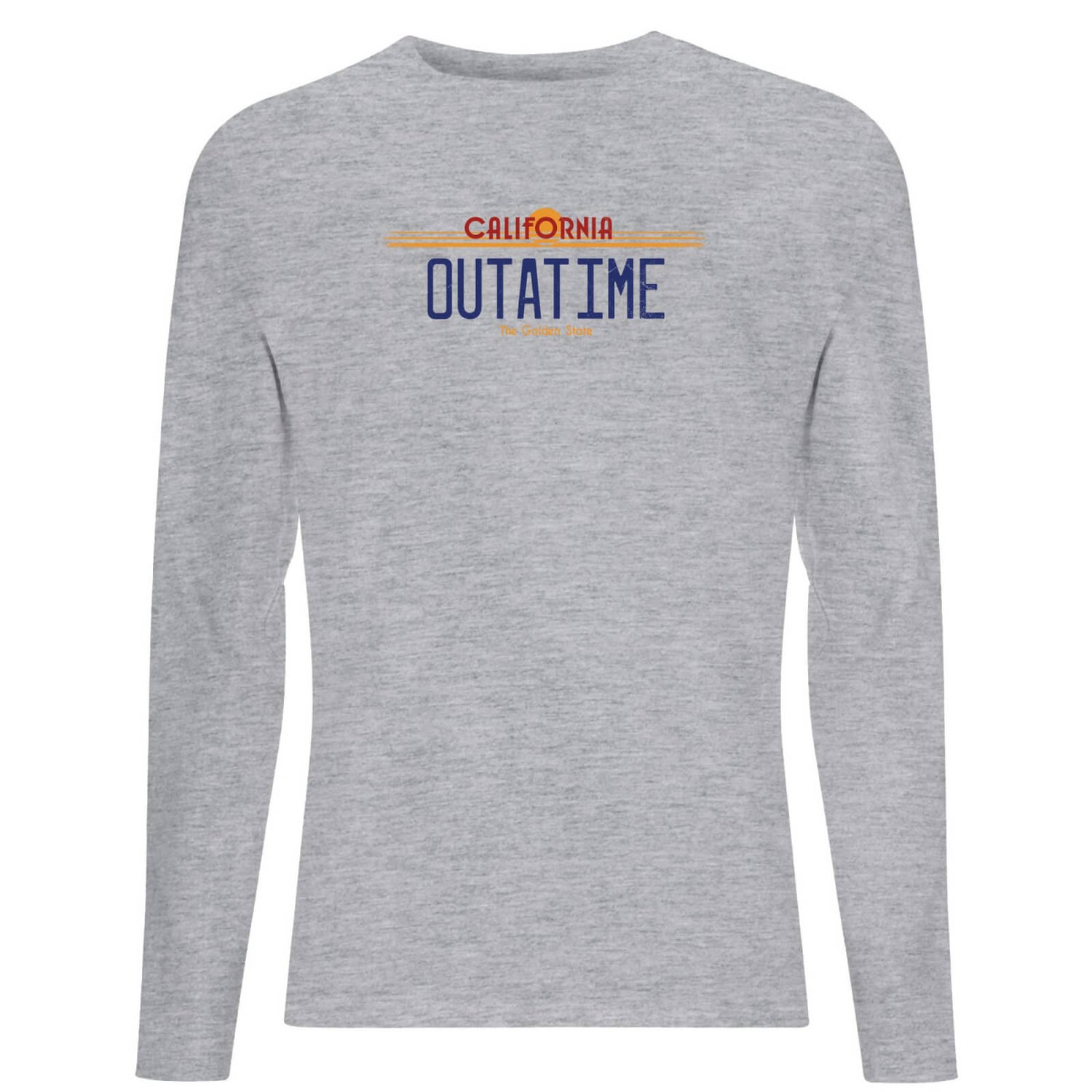 Back To The Future Outatime Plate Men's Long Sleeve T-Shirt - Grey