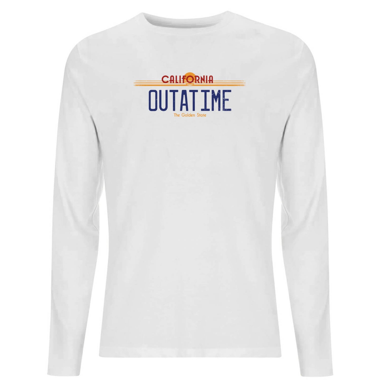 Back To The Future Outatime Plate Men's Long Sleeve T-Shirt - White
