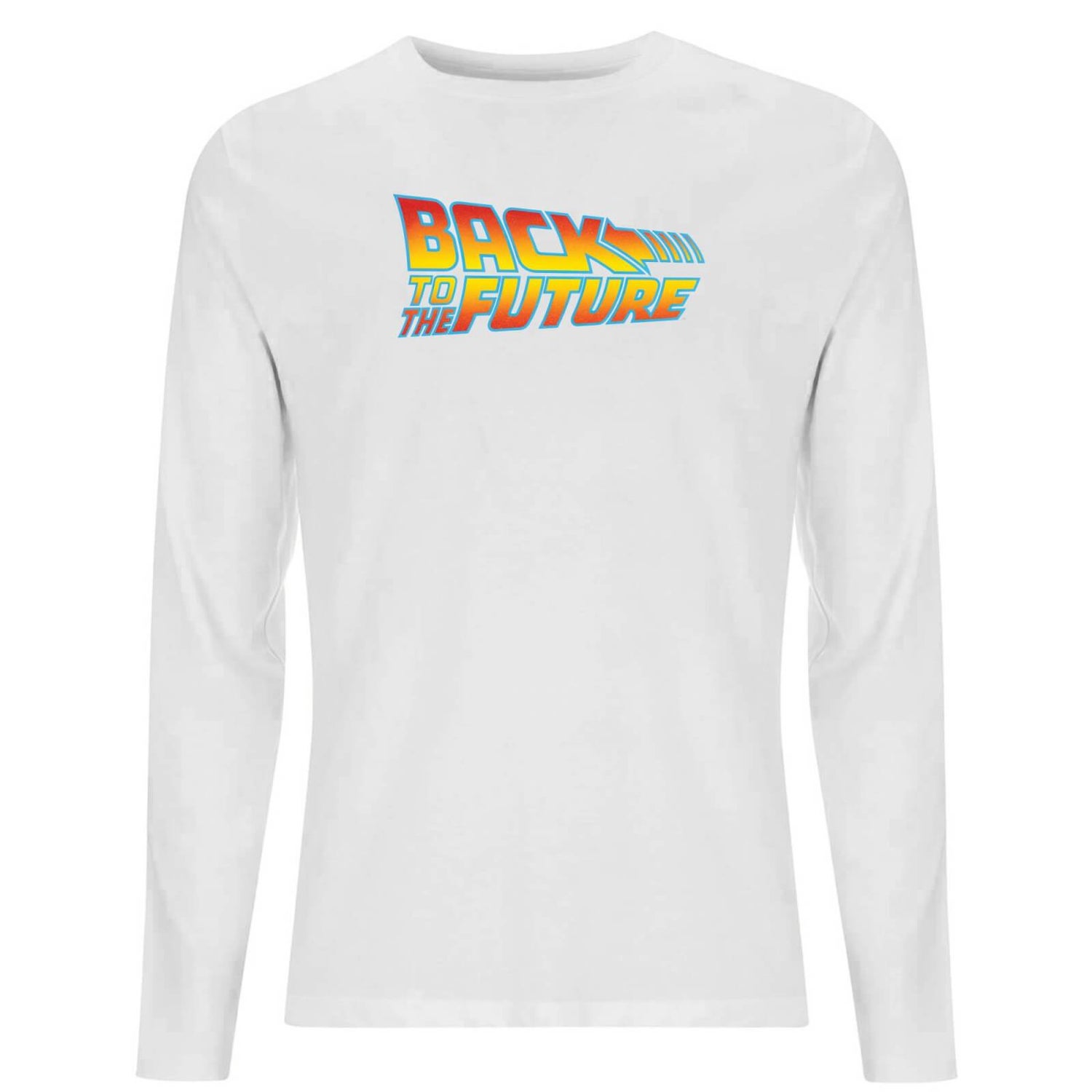 Back To The Future Classic Logo Men's Long Sleeve T-Shirt - White