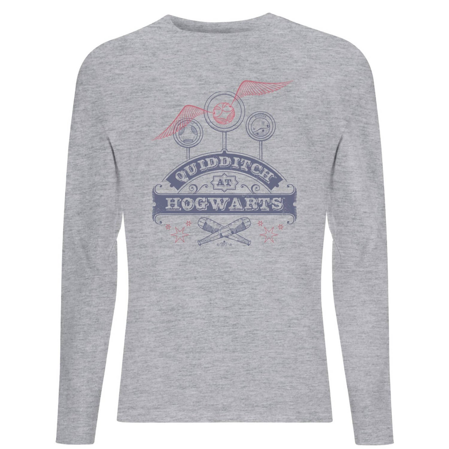 Harry Potter Quidditch At Hogwarts Men's Long Sleeve T-Shirt - Grey