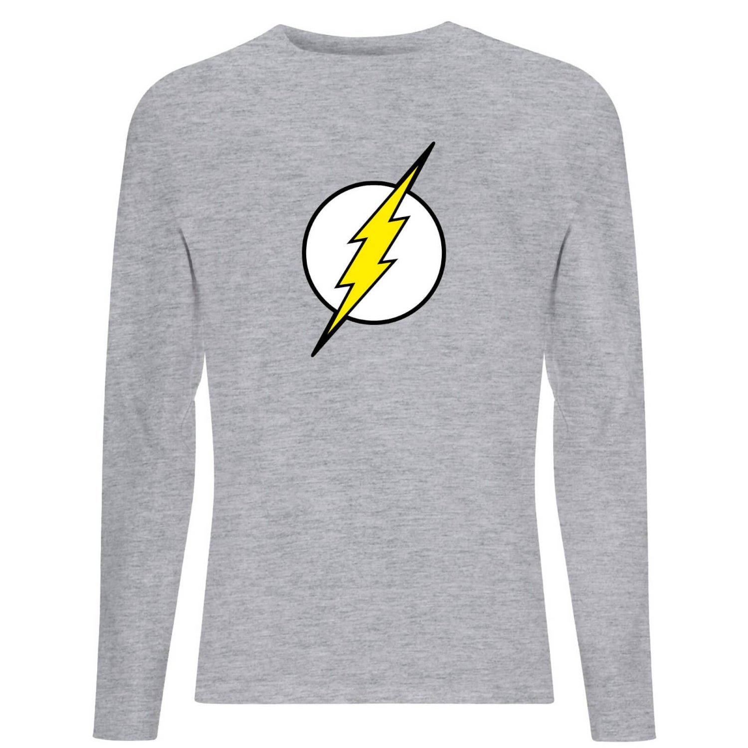 Justice League Flash Logo Men's Long Sleeve T-Shirt - Grey