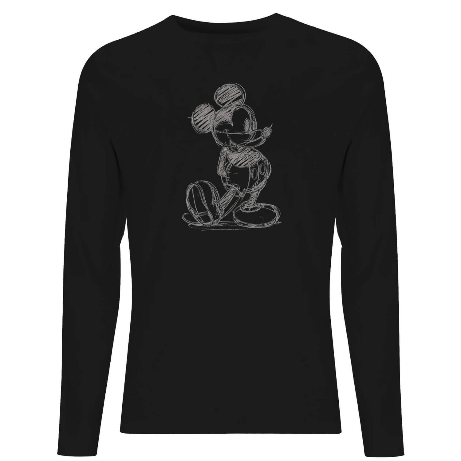 Disney Mickey Mouse Sketch Men's Long Sleeve T-Shirt - Black