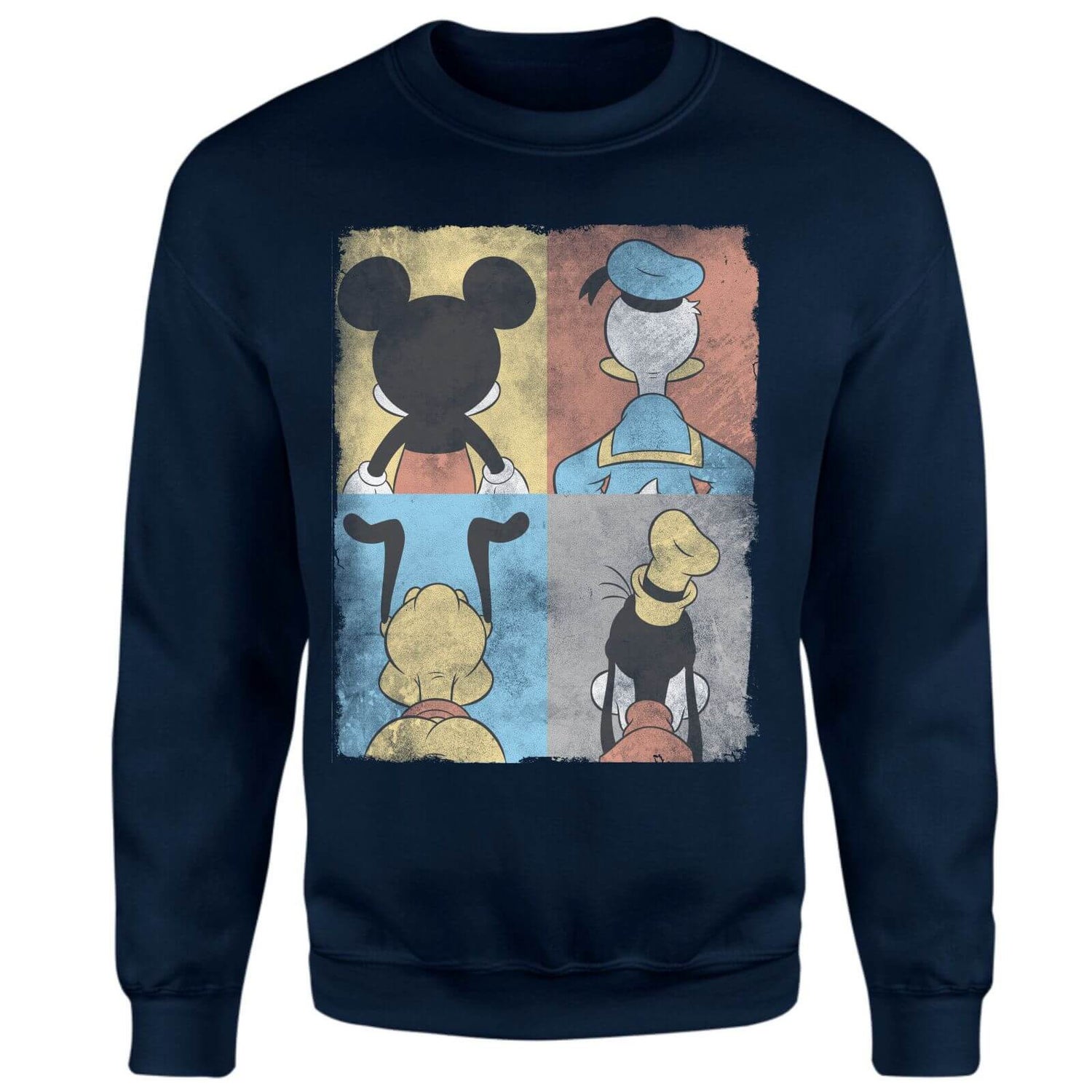 Donald Duck Mickey Mouse Pluto Goofy Tiles Sweatshirt - Navy