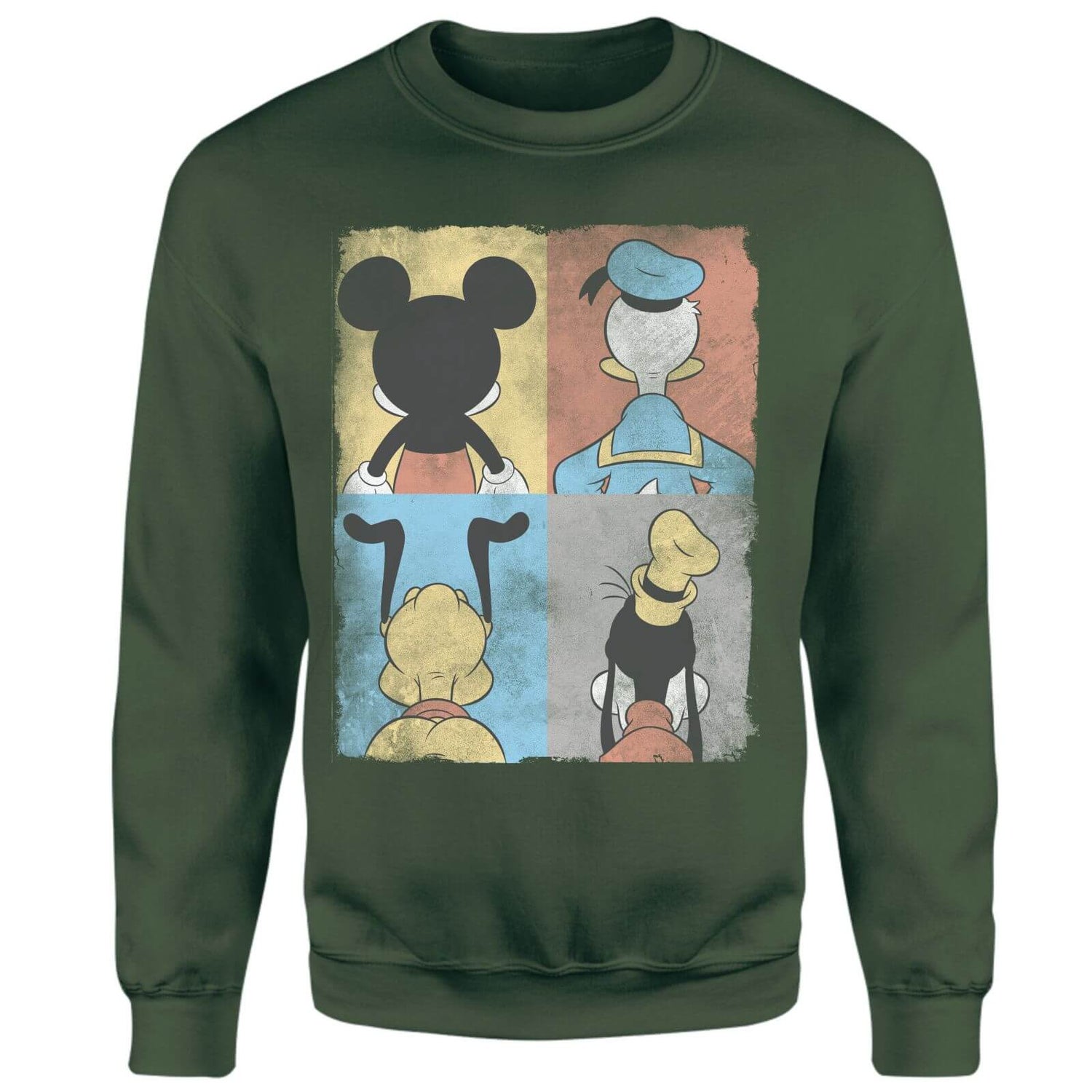 Donald Duck Mickey Mouse Pluto Goofy Tiles Sweatshirt - Green