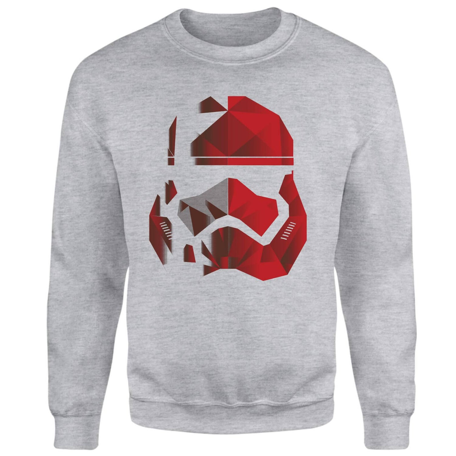 Jedi Cubist Trooper Helmet Black Sweatshirt - Grey