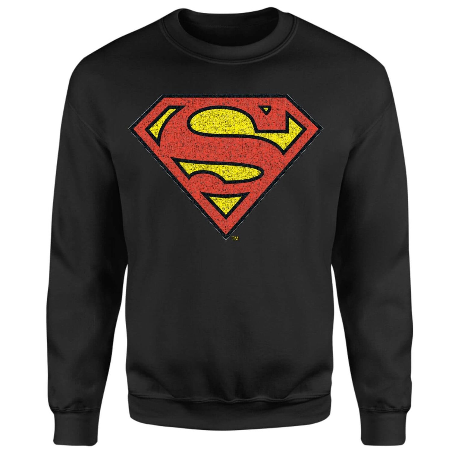 Official Superman Crackle Logo Sweatshirt - Black