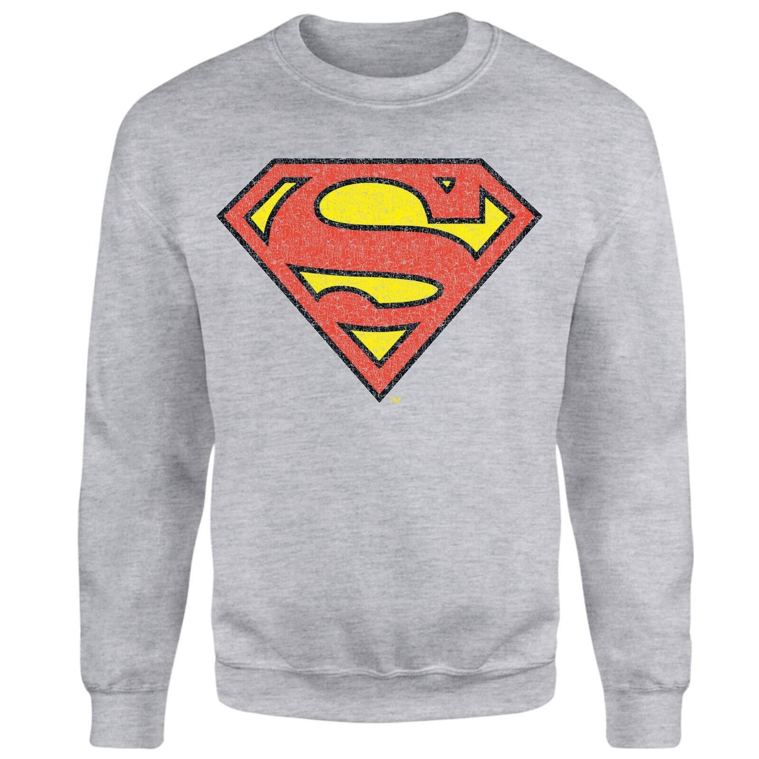 Official Superman Crackle Logo Sweatshirt - Grey