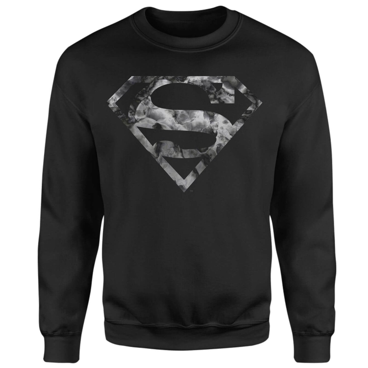 Marble Superman Logo Sweatshirt - Black
