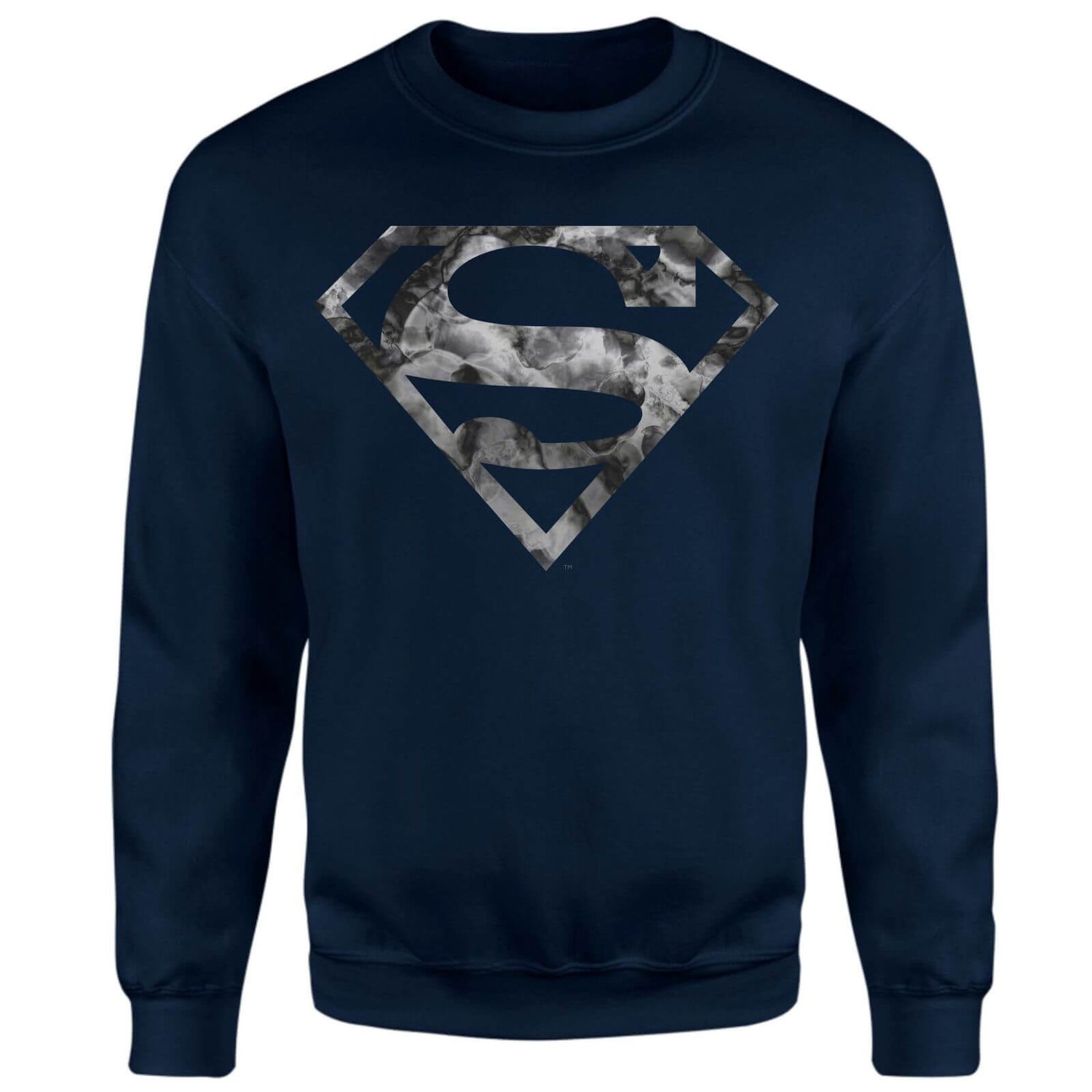 Marble Superman Logo Sweatshirt - Navy