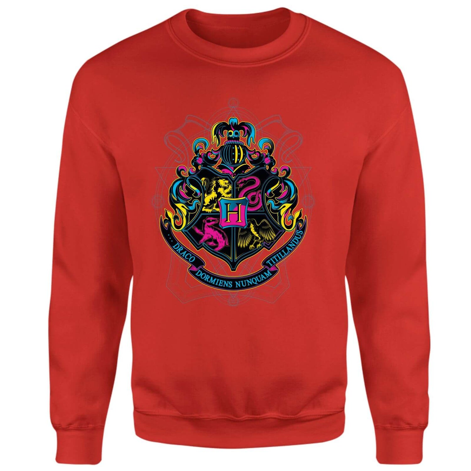 Harry Potter Hogwarts Neon Crest Sweatshirt - Red