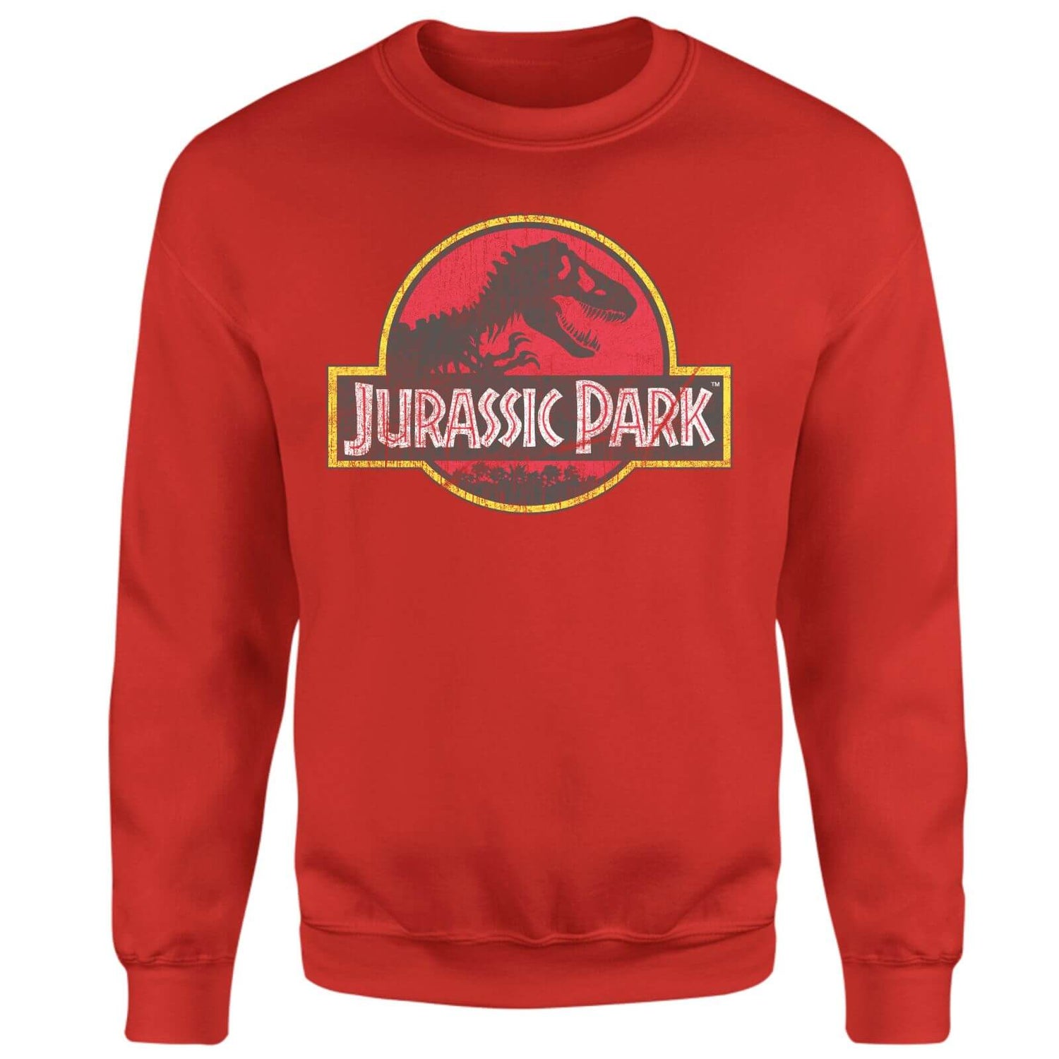 Jurassic Park Logo Vintage Sweatshirt - Red