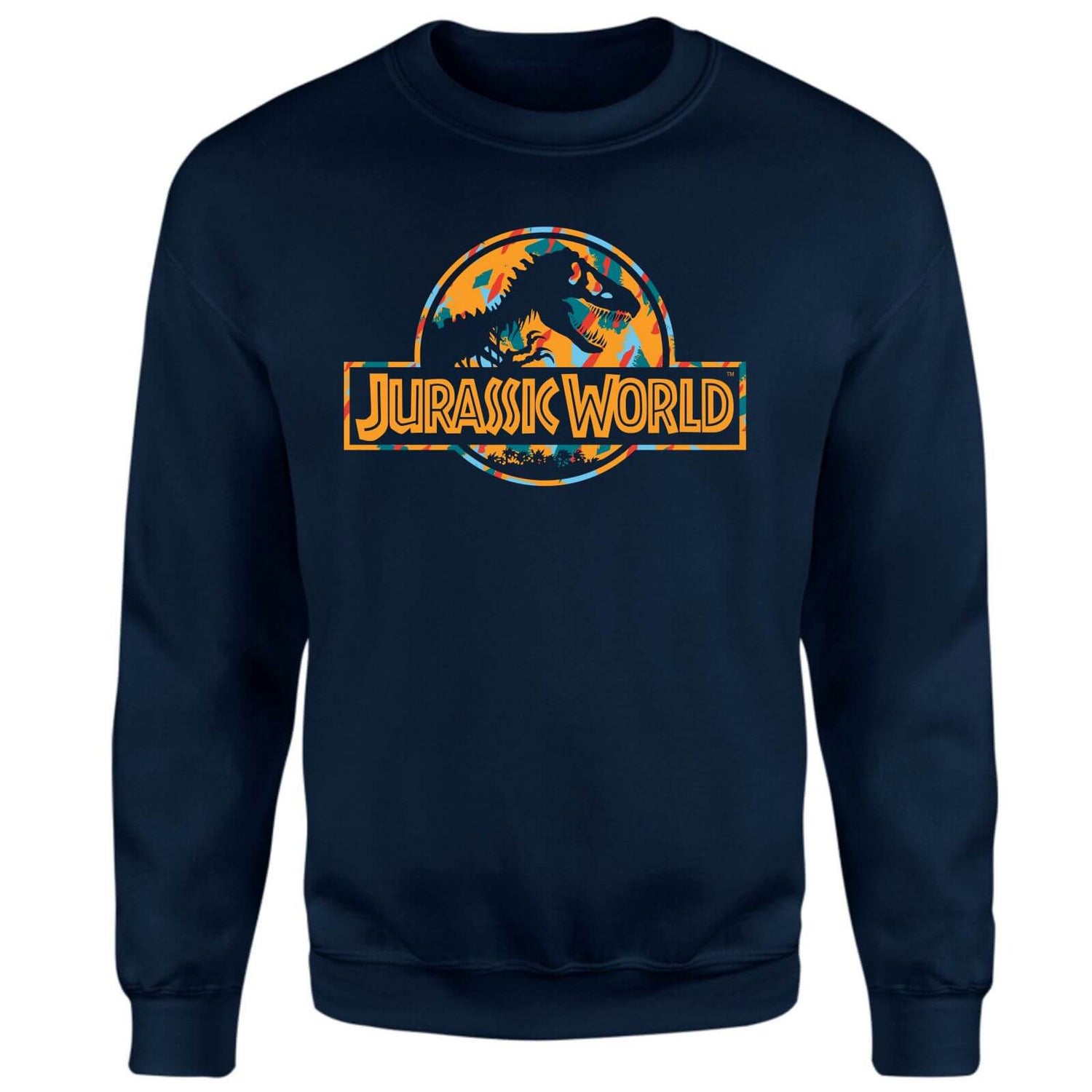 Jurassic Park Logo Tropical Sweatshirt - Navy