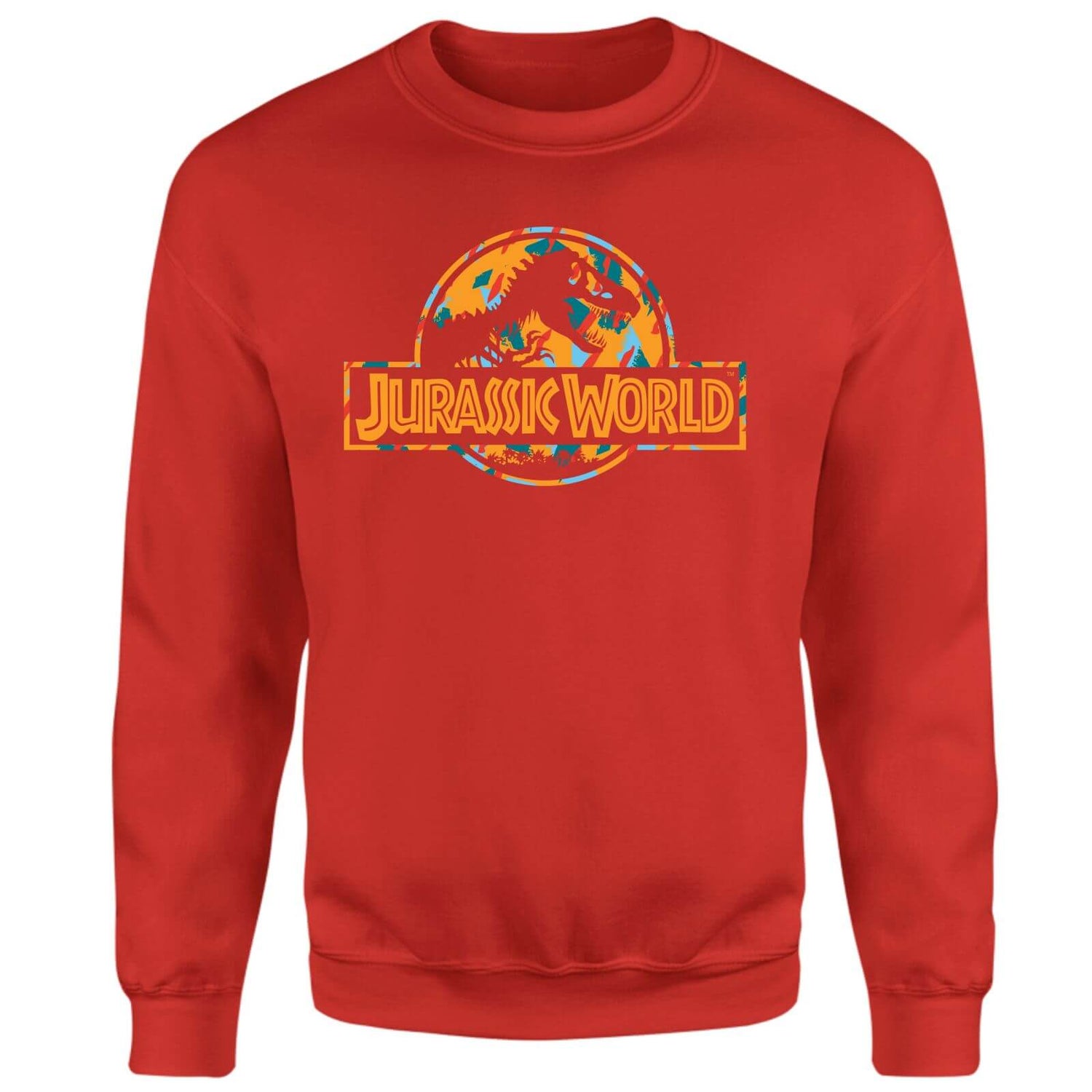 Jurassic Park Logo Tropical Sweatshirt - Red