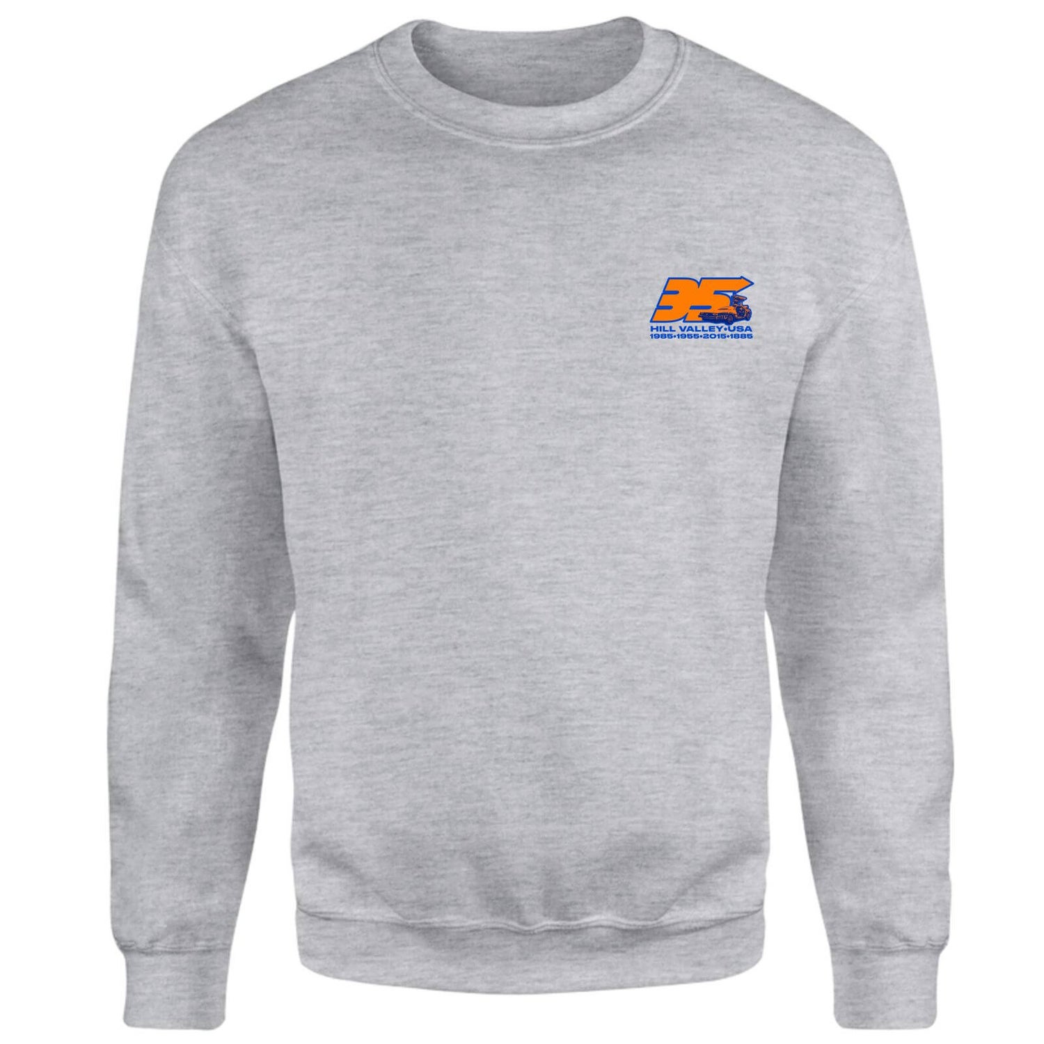 Back To The Future 35 Hill Valley Front Sweatshirt - Grey