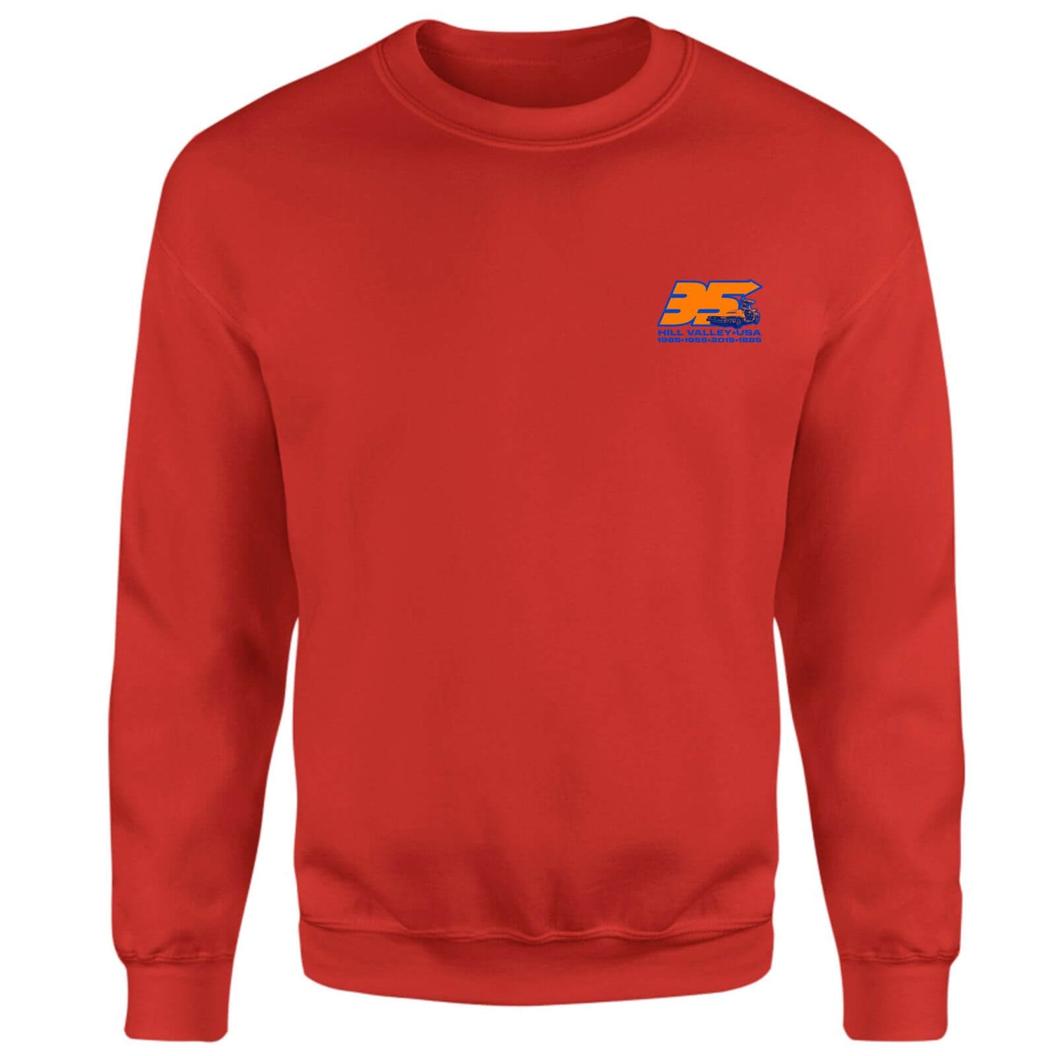 Back To The Future 35 Hill Valley Front Sweatshirt - Red