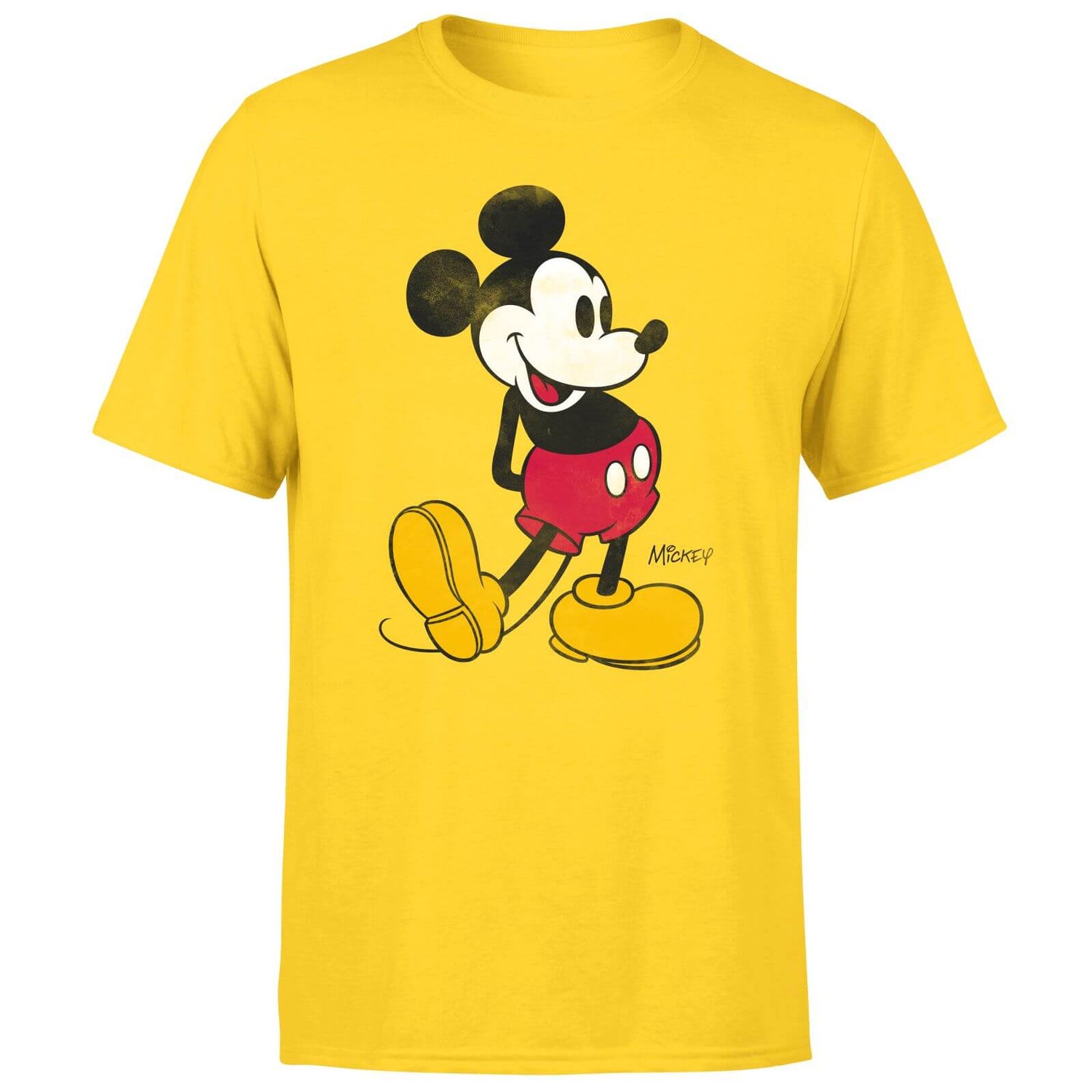 Mickey Mouse Classic Kick Men's T-Shirt - Yellow