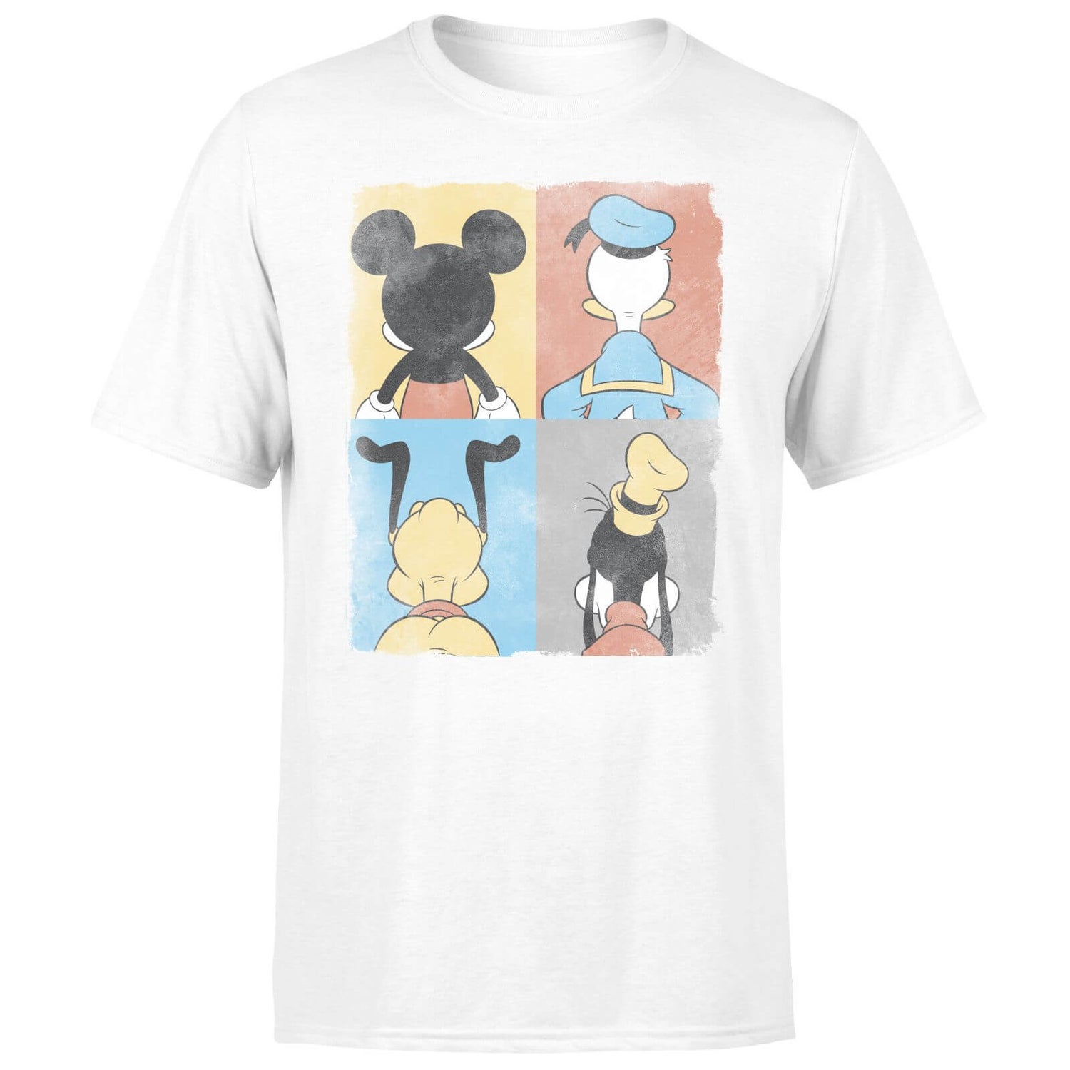 Donald Duck Mickey Mouse Pluto Goofy Tiles Men's T-Shirt - White