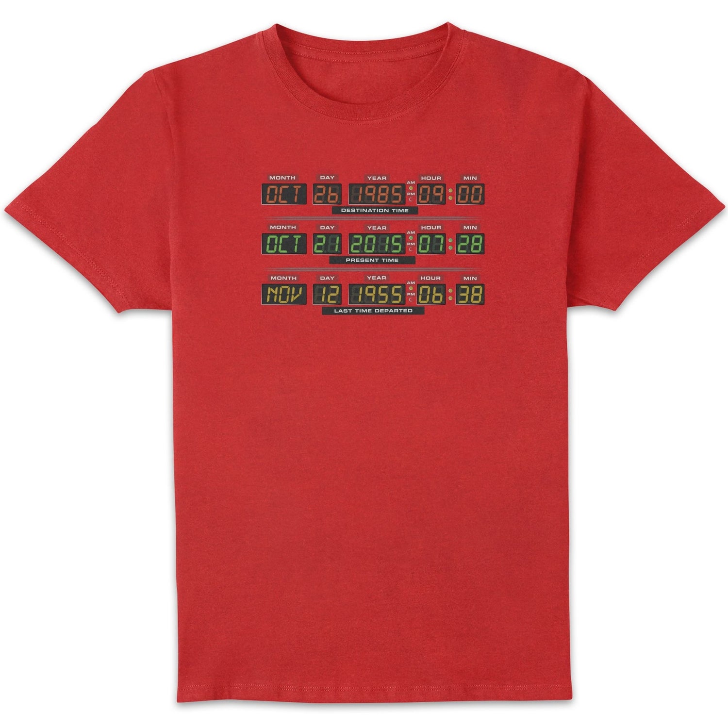 Back To The Future Destination Clock Men's T-Shirt - Red