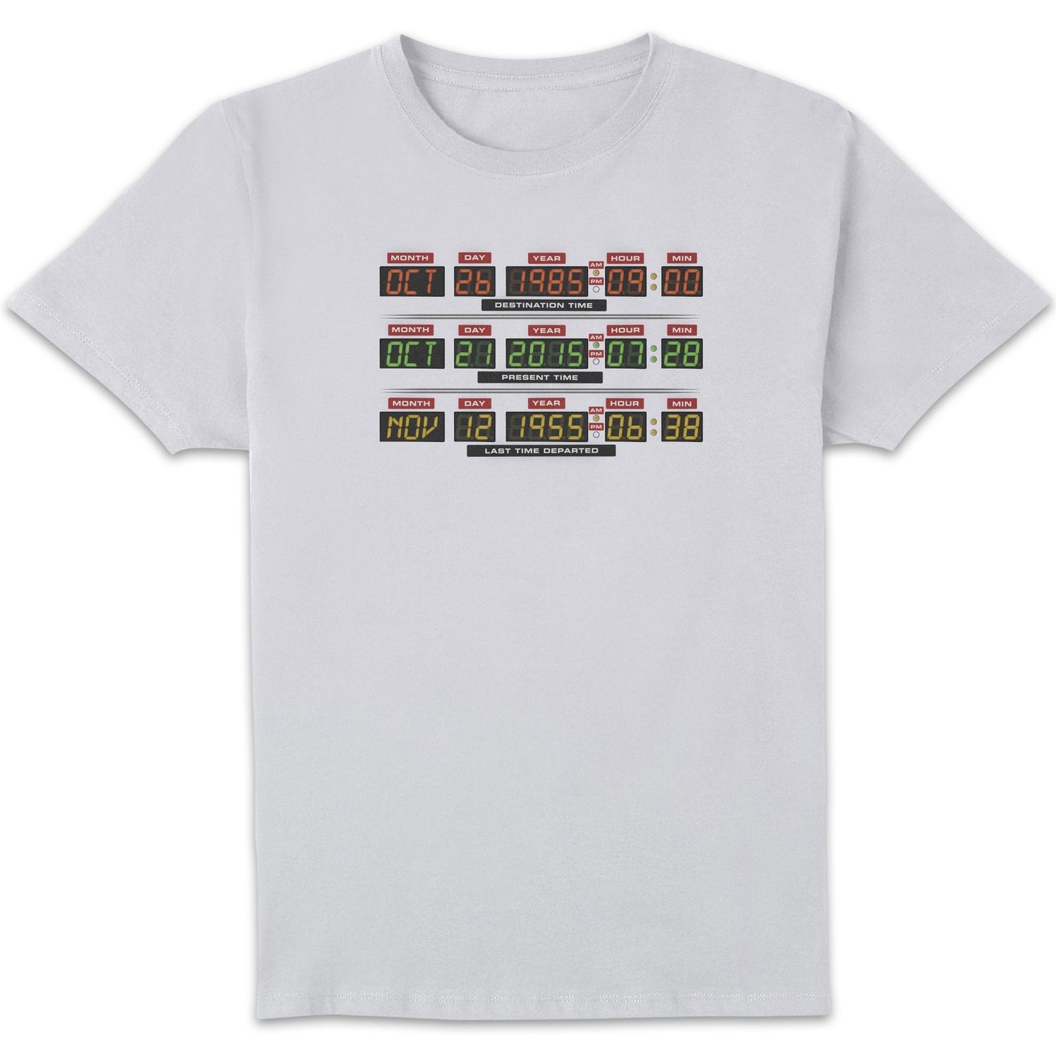 Back To The Future Destination Clock Men's T-Shirt - White