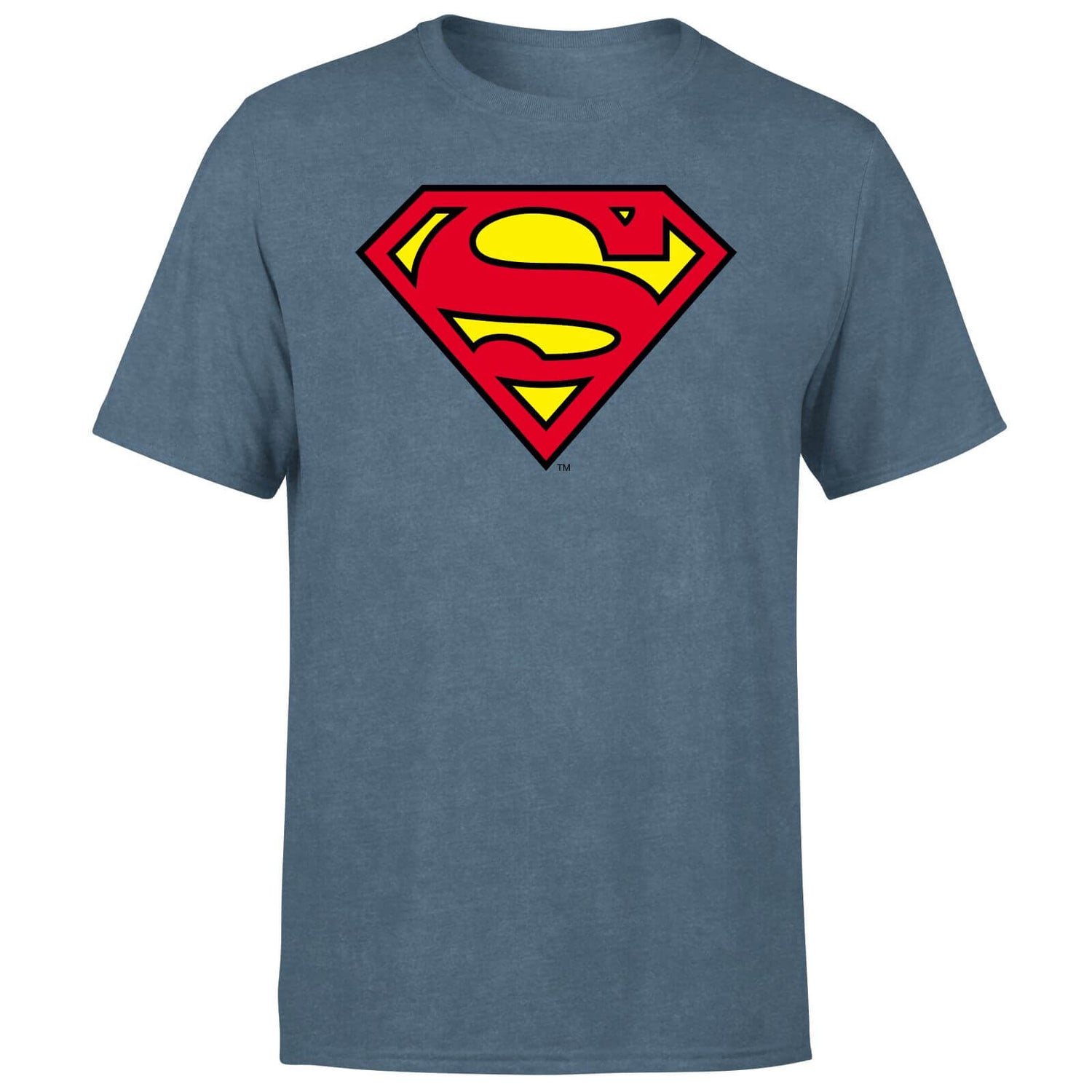 Official Superman Shield Men's T-Shirt - Navy Acid Wash
