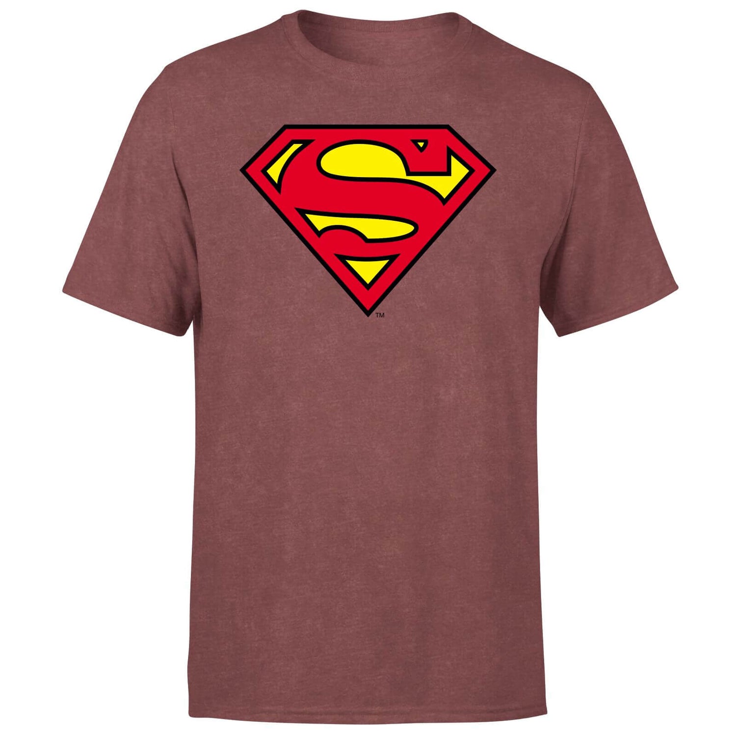 Official Superman Shield Men's T-Shirt - Burgundy Acid Wash