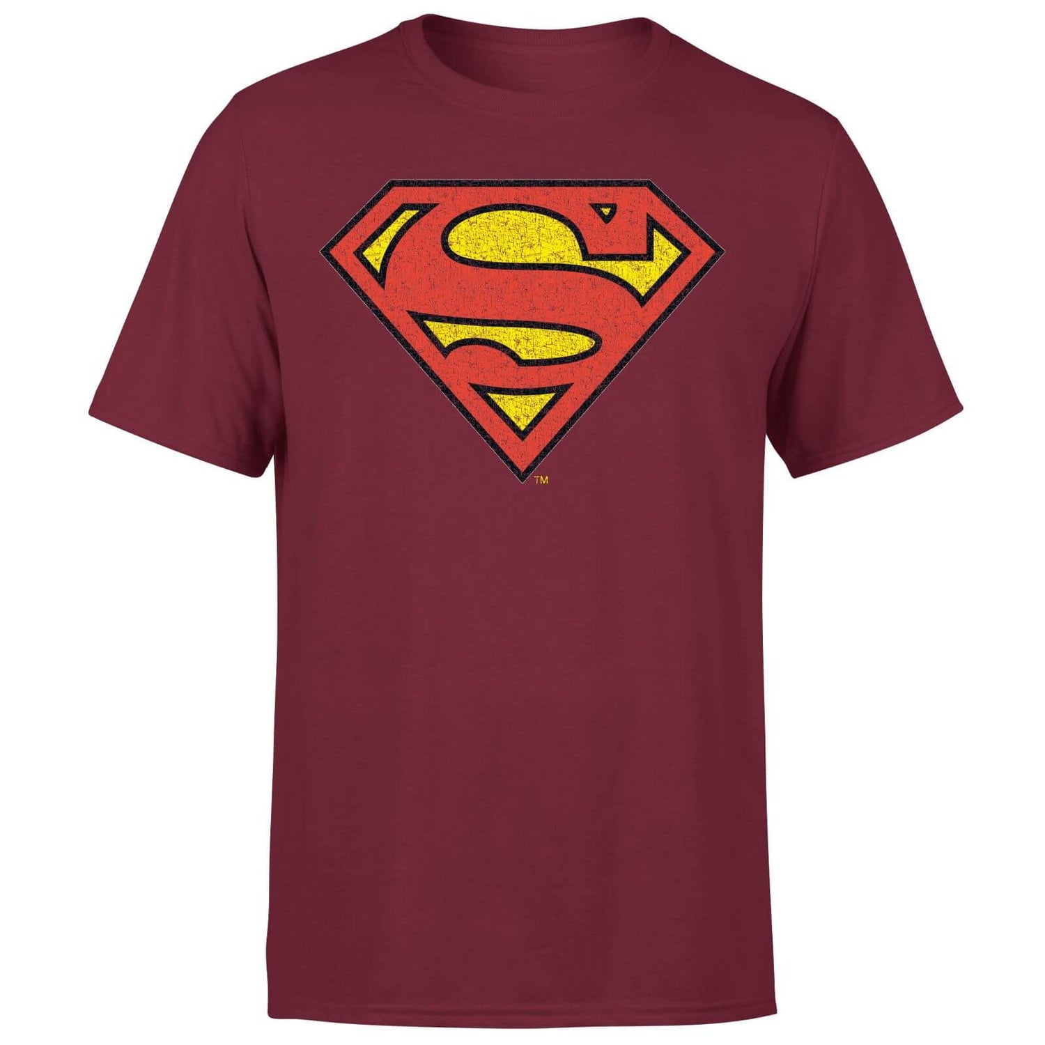 Camiseta para hombre con logotipo crepitante de Superman - Burdeos