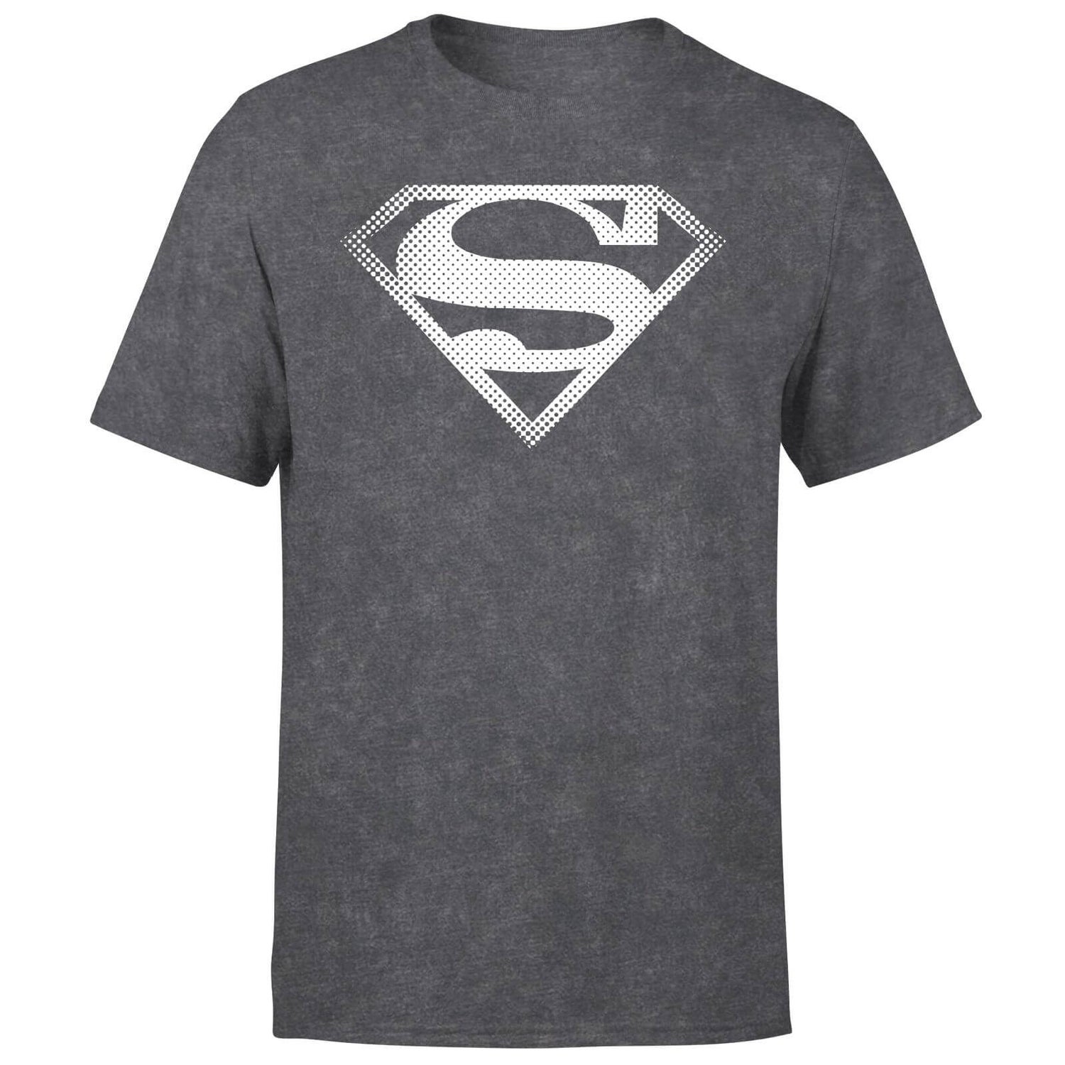 Superman Spot Logo Men's T-Shirt - Black Acid Wash