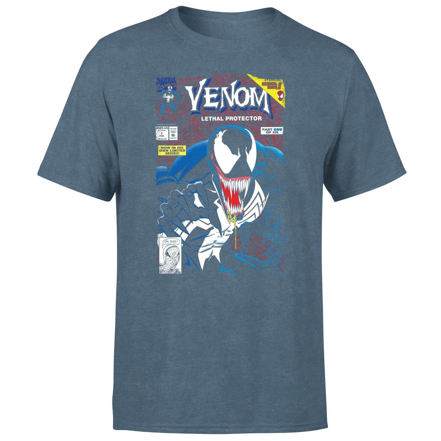 Venom Lethal Protector Men's T-Shirt - Navy Acid Wash