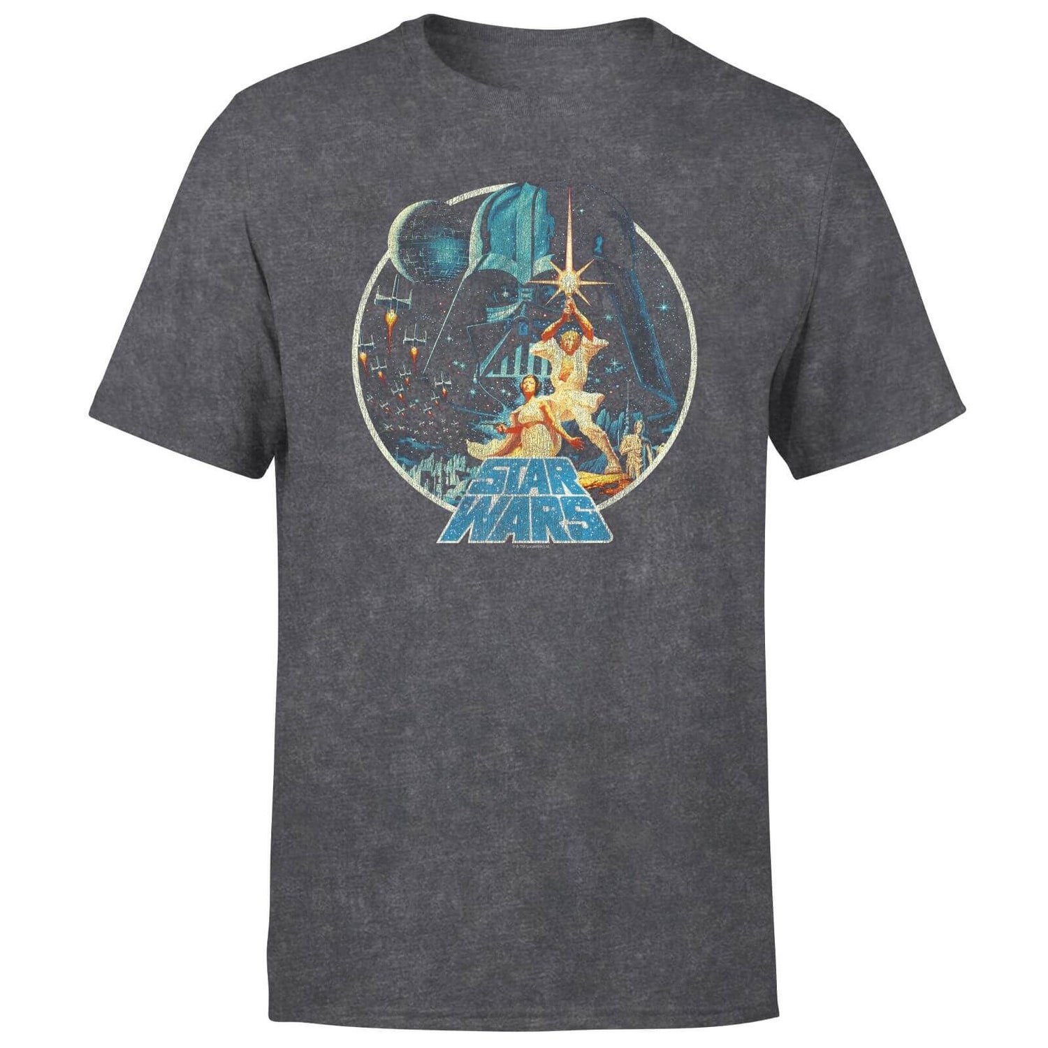 Star Wars Classic Vintage Victory Men's T-Shirt - Black Acid Wash