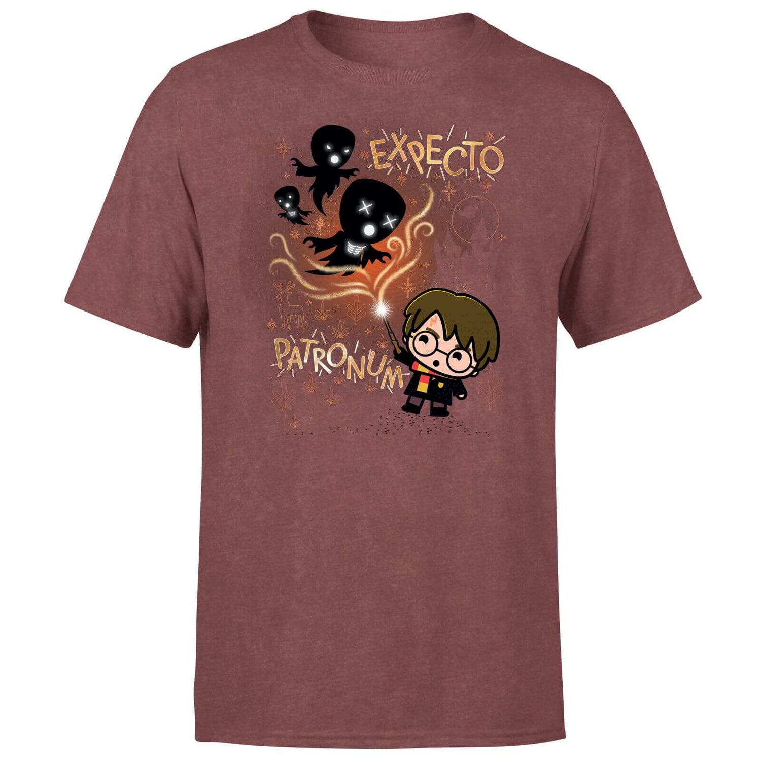 Harry Potter Kids Expecto Patronum Men's T-Shirt - Burgundy Acid Wash