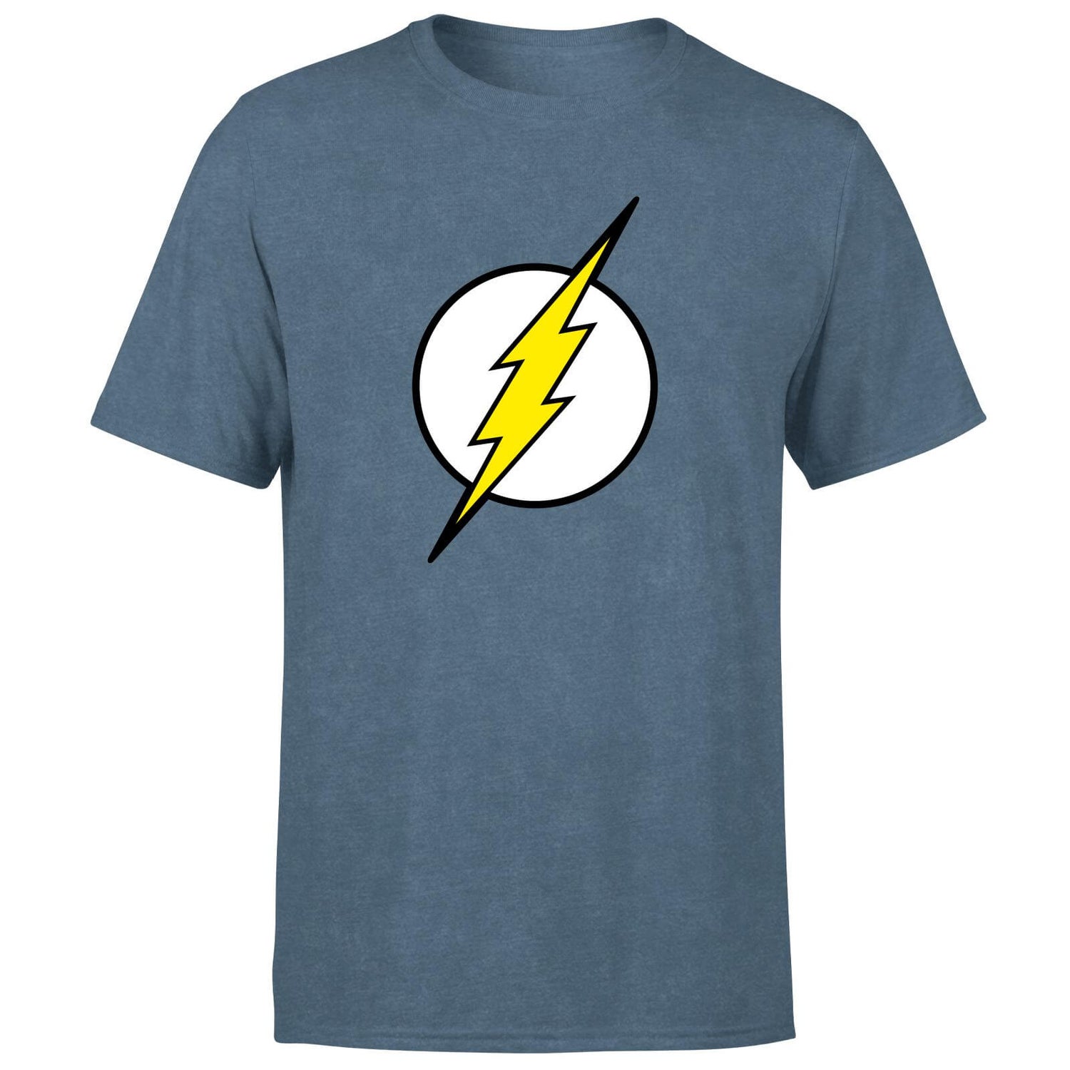 Justice League Flash Logo Men's T-Shirt - Navy Acid Wash