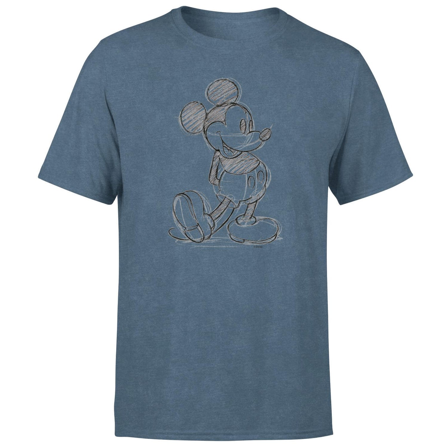 Disney Mickey Mouse Sketch Men's T-Shirt - Navy Acid Wash