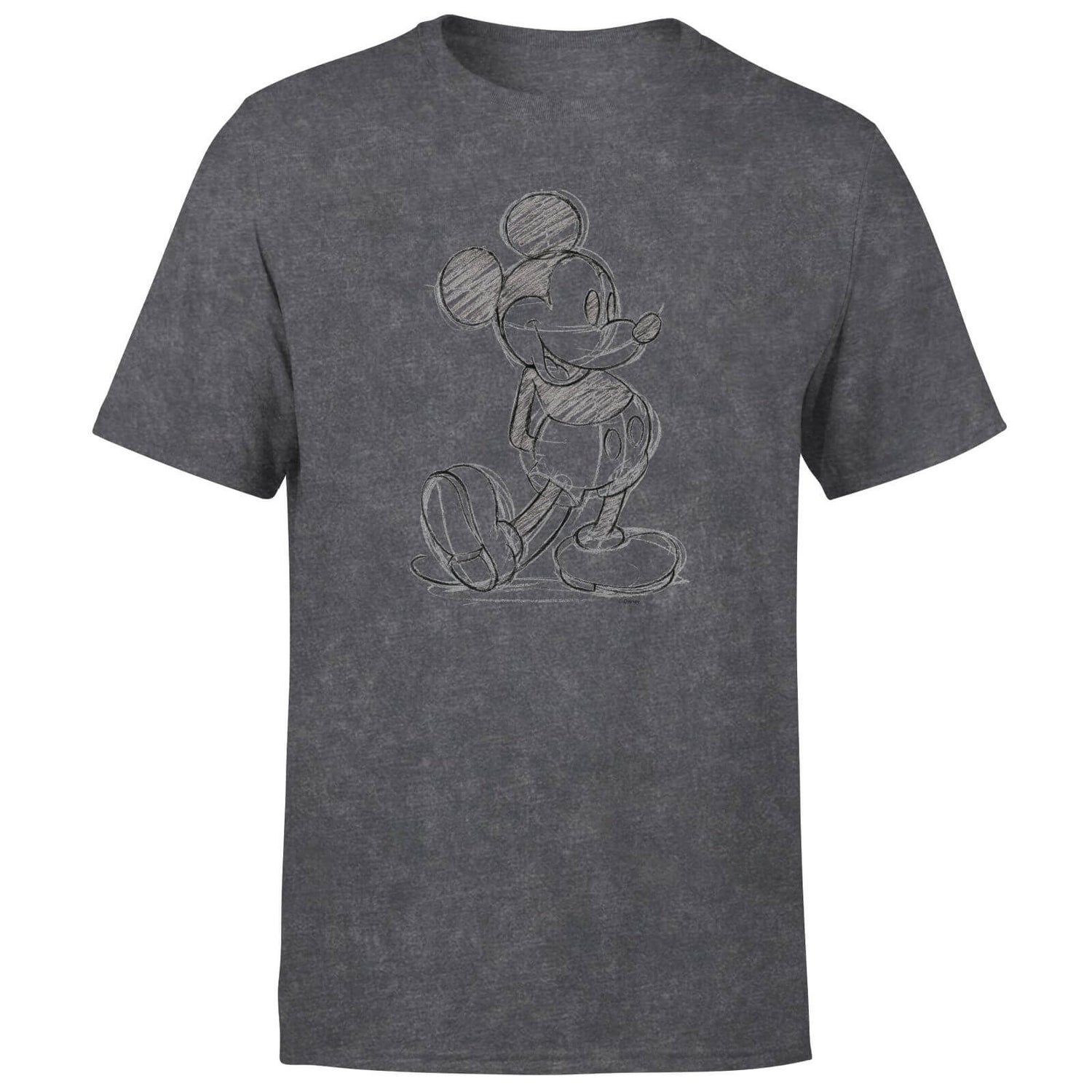 Disney Mickey Mouse Sketch Men's T-Shirt - Black Acid Wash