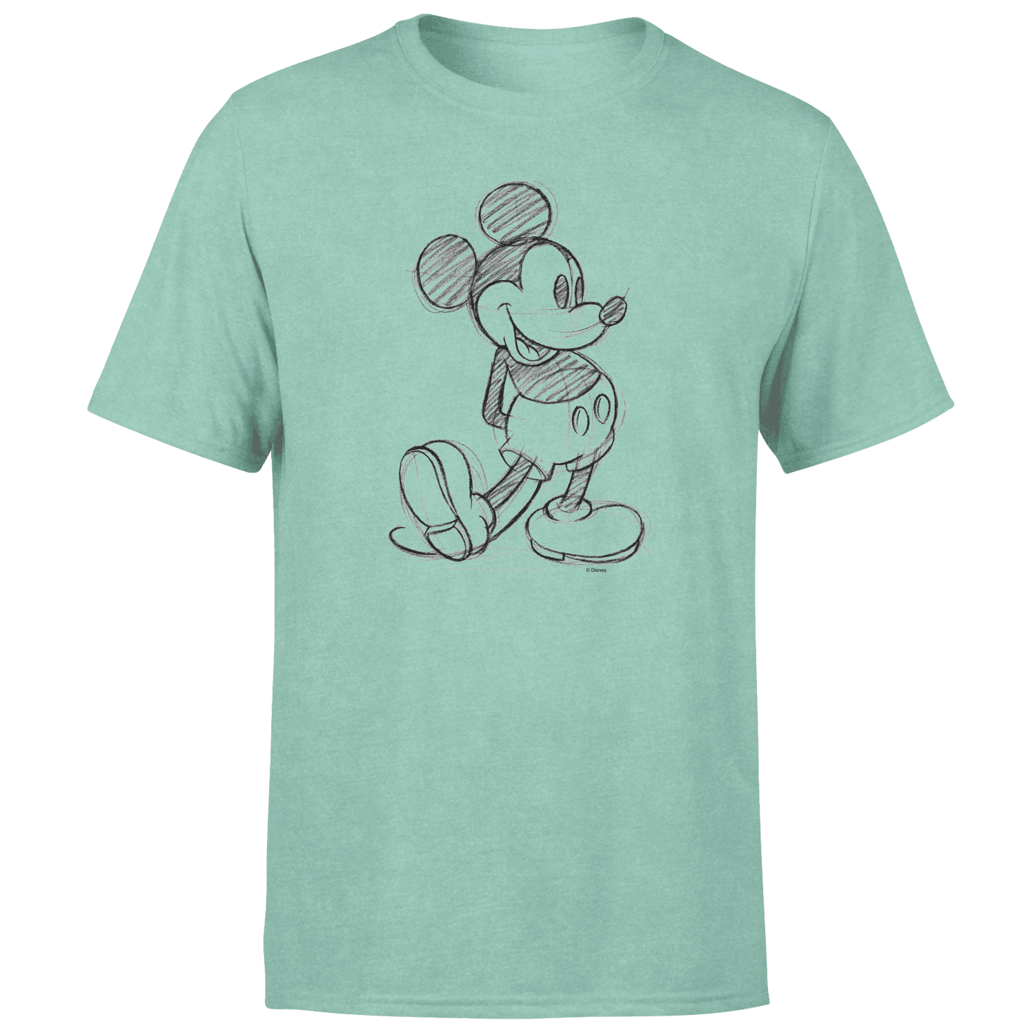 Disney Mickey Mouse Sketch Men's T-Shirt - Mint Acid Wash