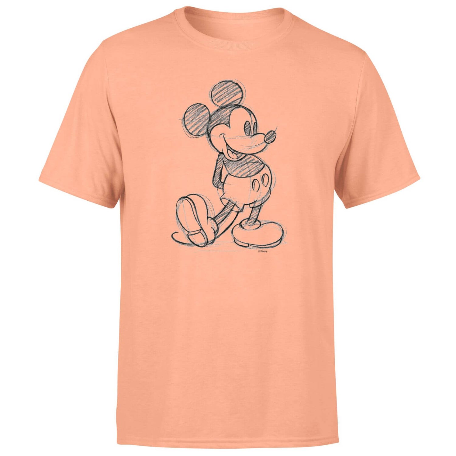Disney Mickey Mouse Sketch Men's T-Shirt - Coral