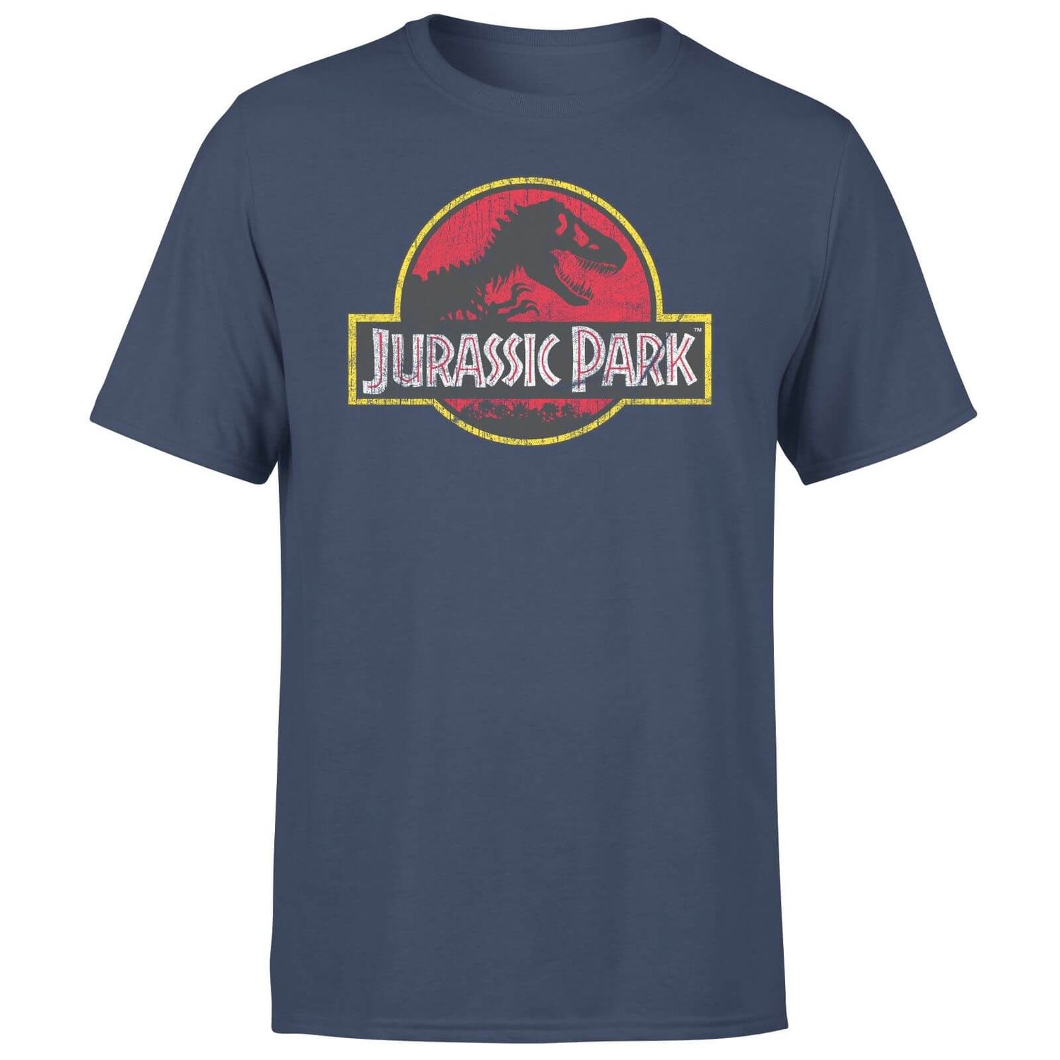 Jurassic Park Logo Vintage Men's T-Shirt - Navy