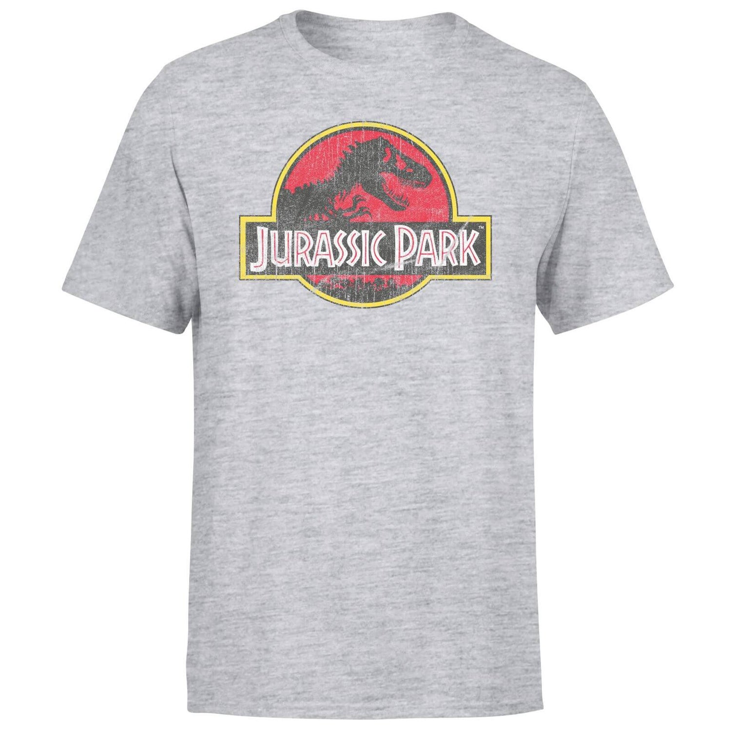 Jurassic Park Logo Vintage Men's T-Shirt - Grey
