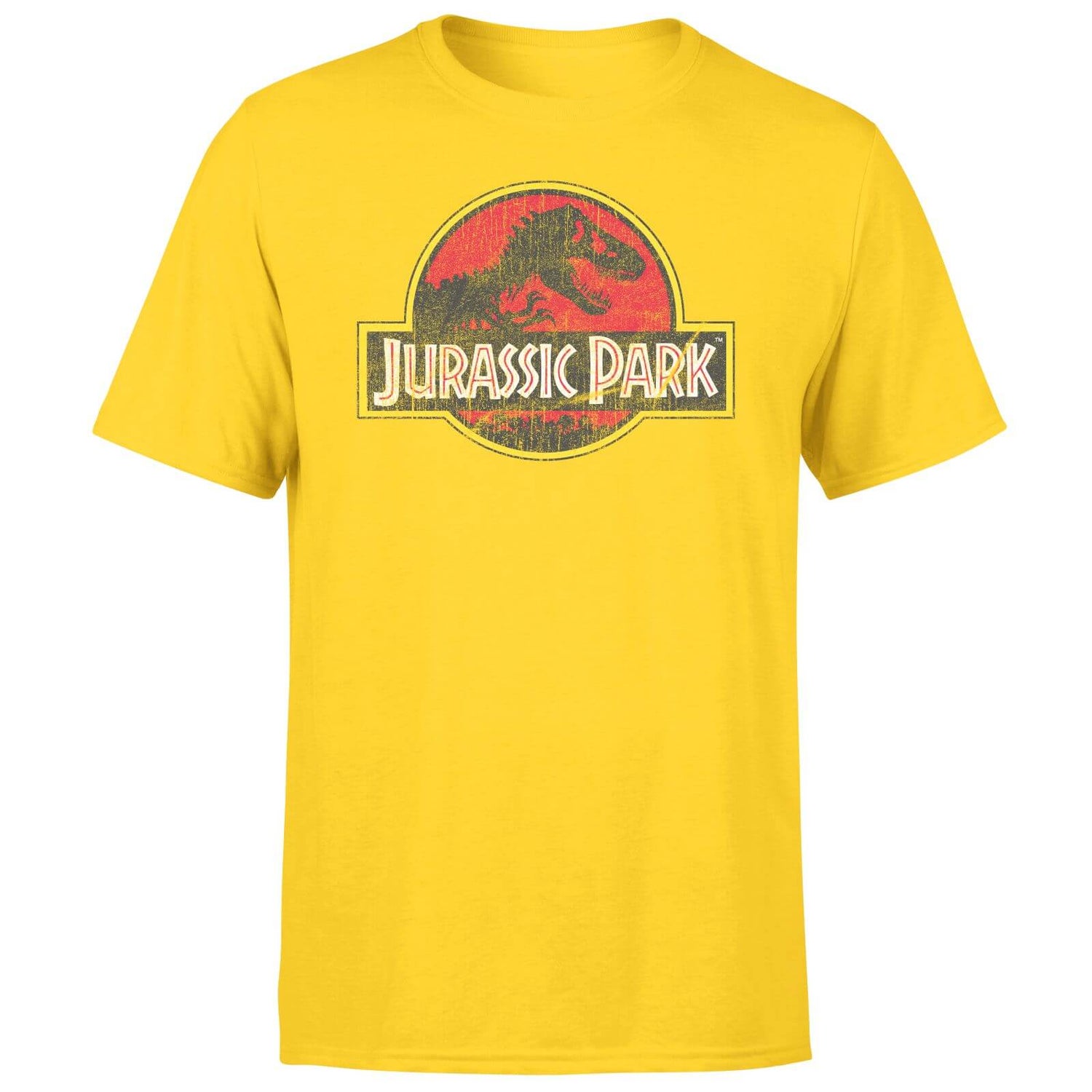 Jurassic Park Logo Vintage Men's T-Shirt - Yellow