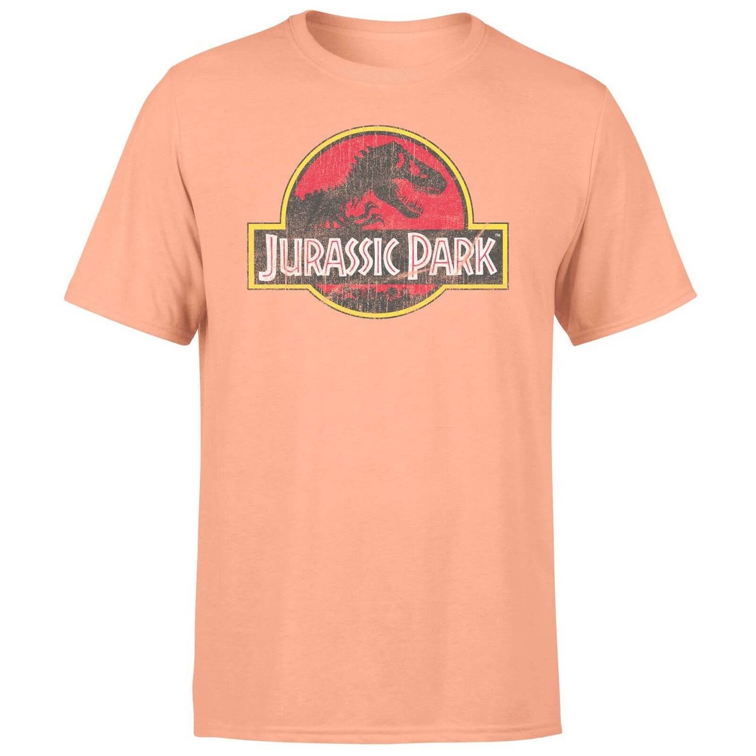 Jurassic Park Logo Vintage Men's T-Shirt - Coral