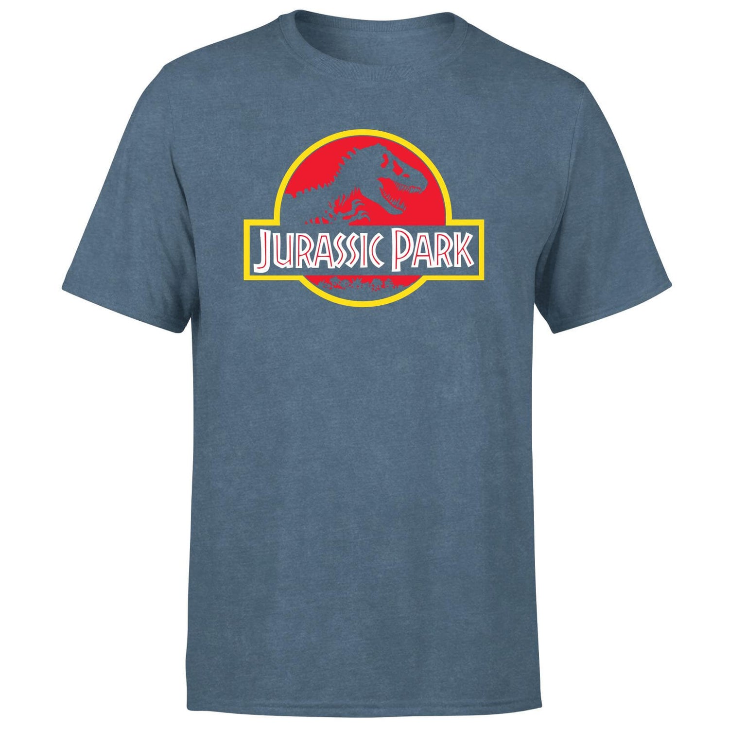 Jurassic Park Logo Men's T-Shirt - Navy Acid Wash
