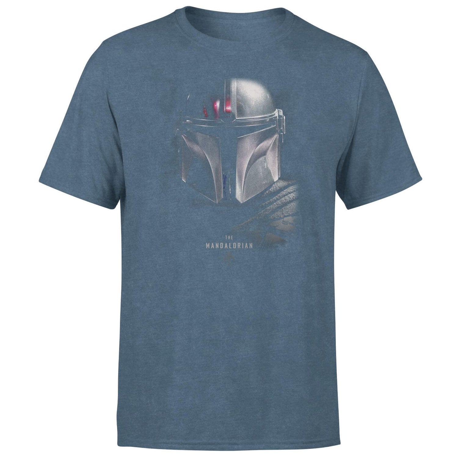 Star Wars The Mandalorian Poster Men's T-Shirt - Navy Acid Wash