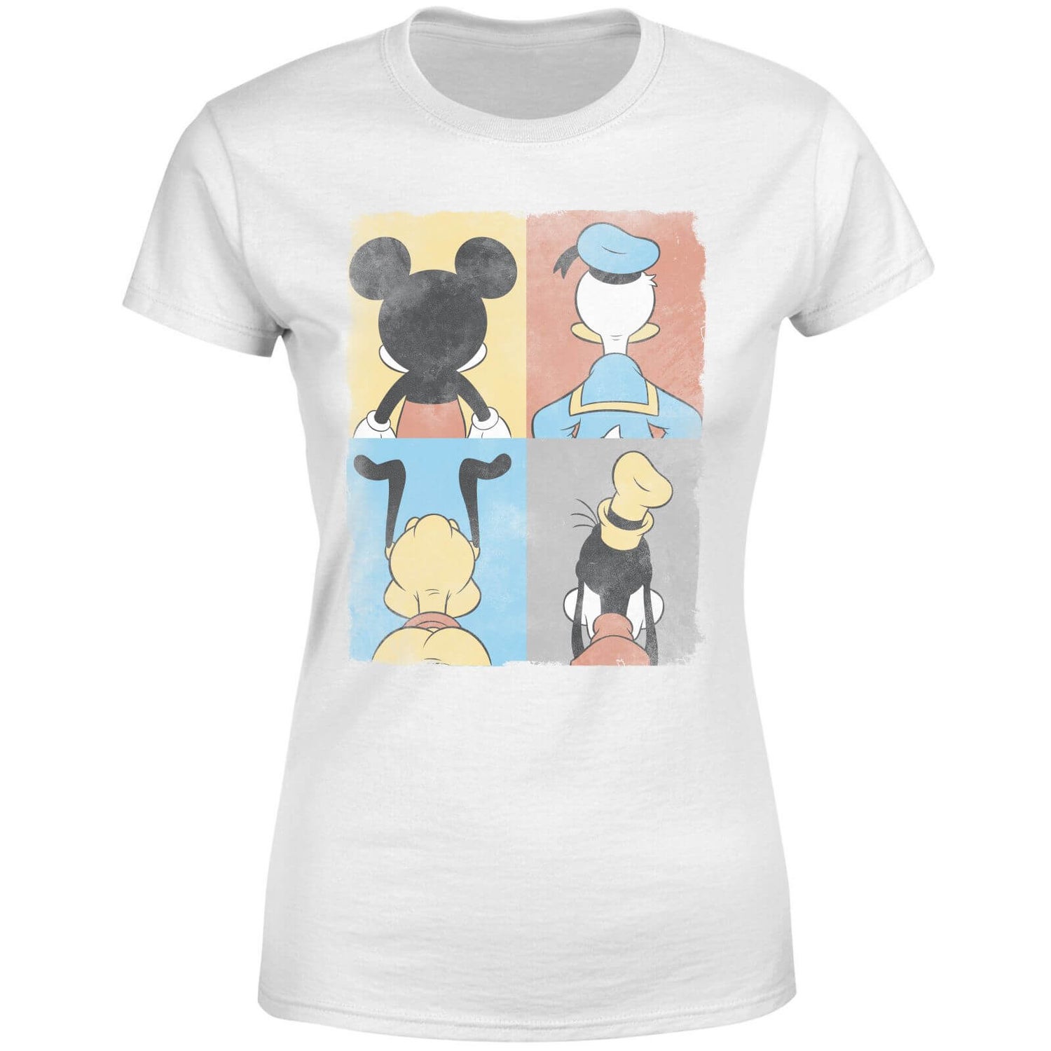 Disney Donald Duck Mickey Mouse Pluto Goofy Tiles Women's T-Shirt - White