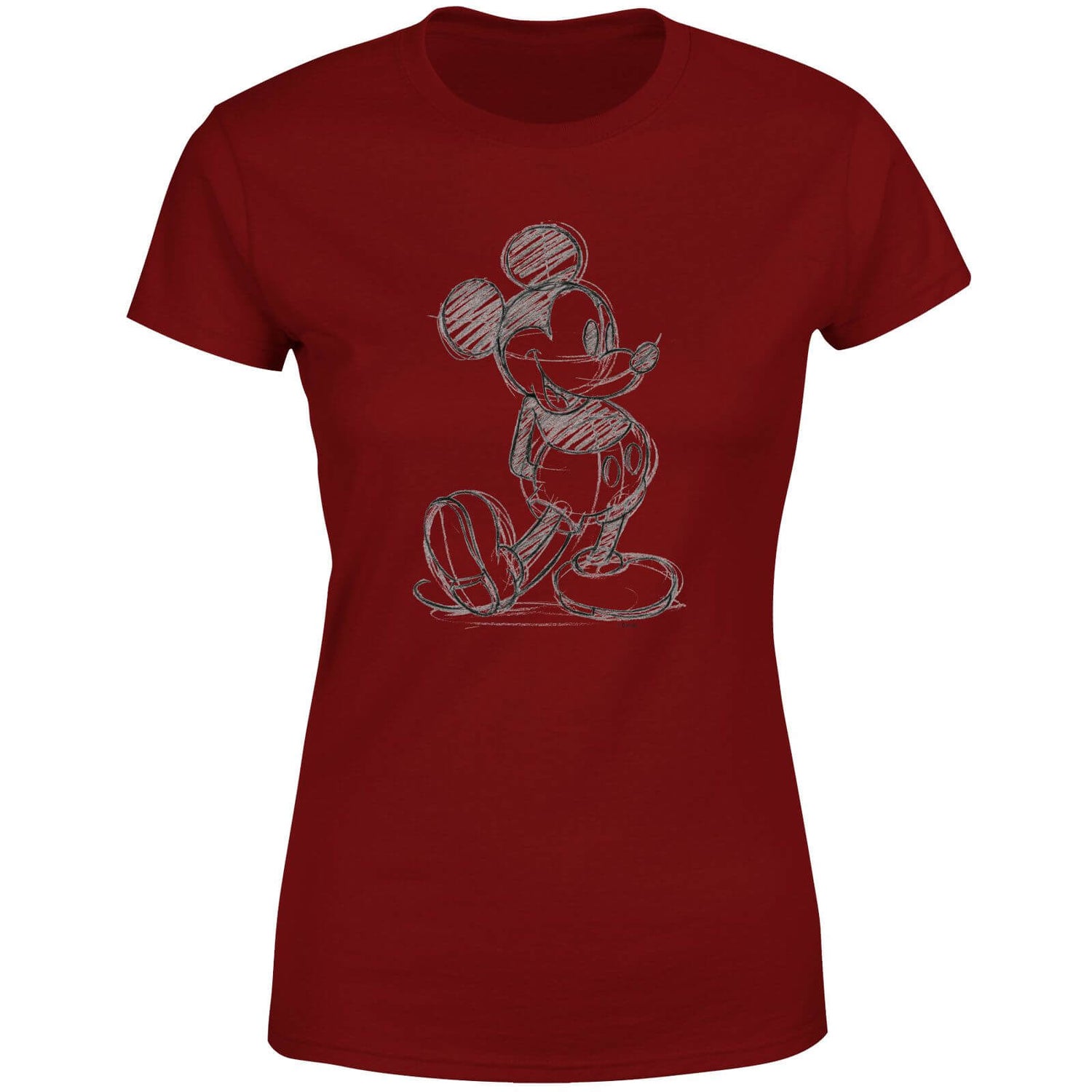 Disney Mickey Mouse Sketch Women's T-Shirt - Burgundy