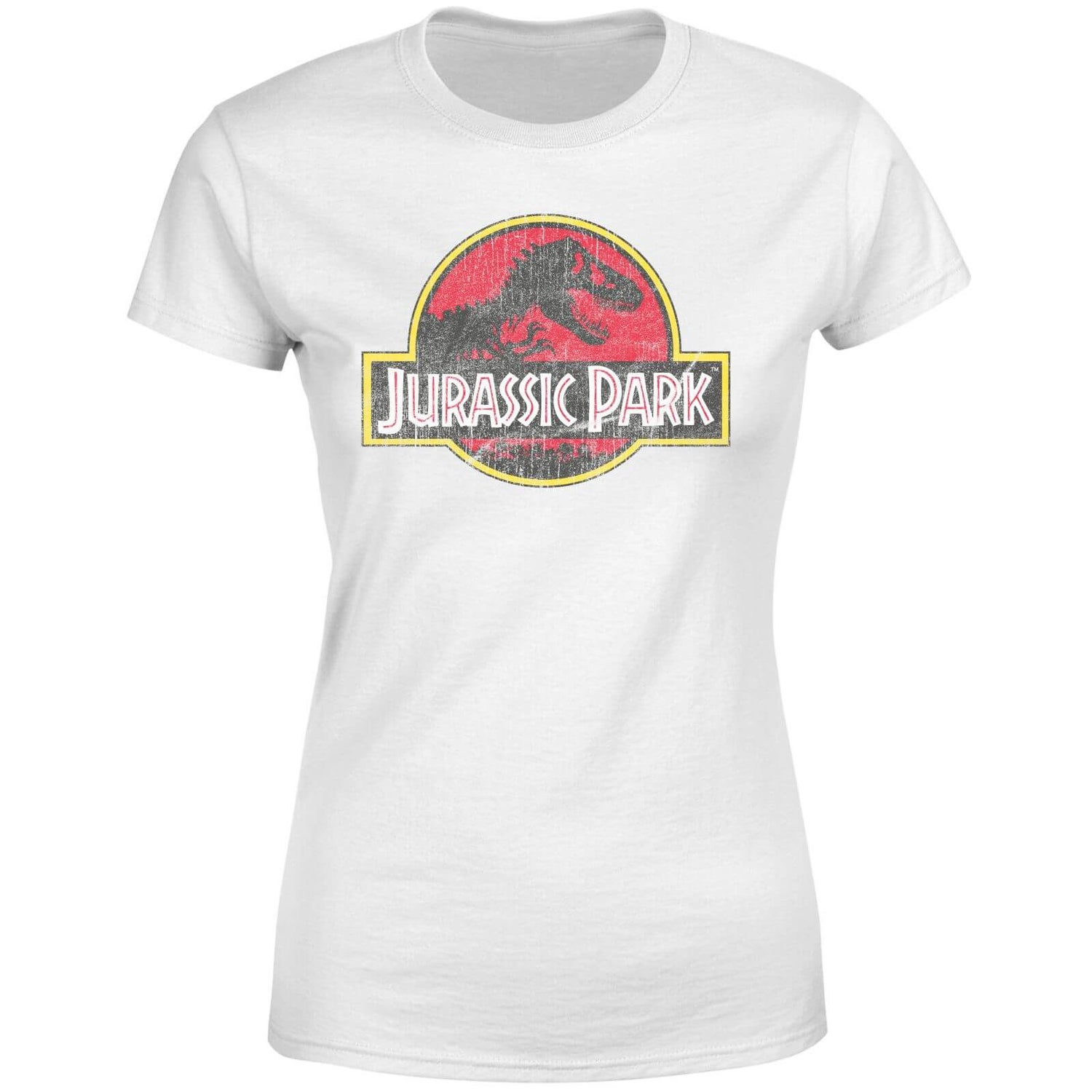Jurassic Park Logo Vintage Women's T-Shirt - White