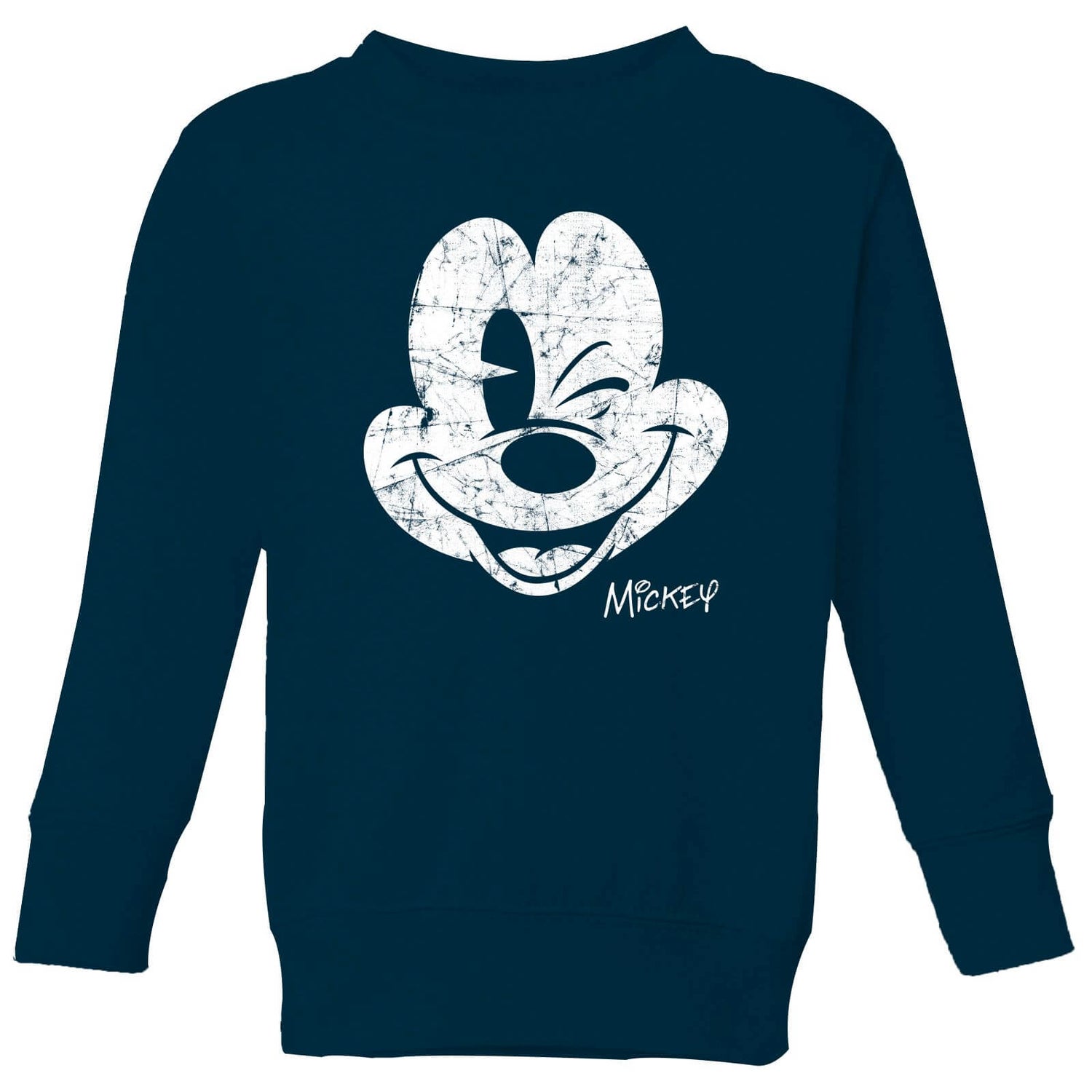 Disney Mickey Mouse Worn Face Kids' Sweatshirt - Navy