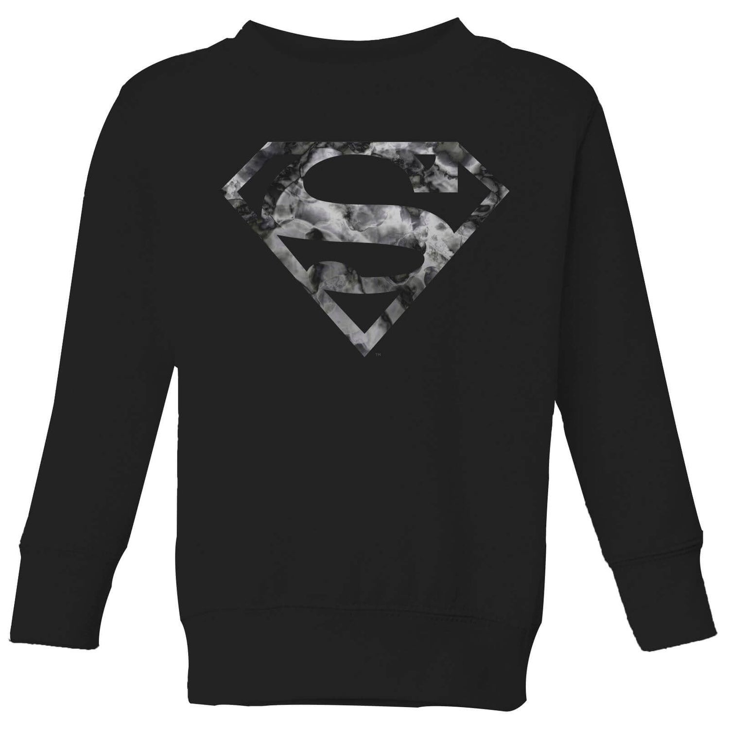 Marble Superman Logo Kids' Sweatshirt - Black