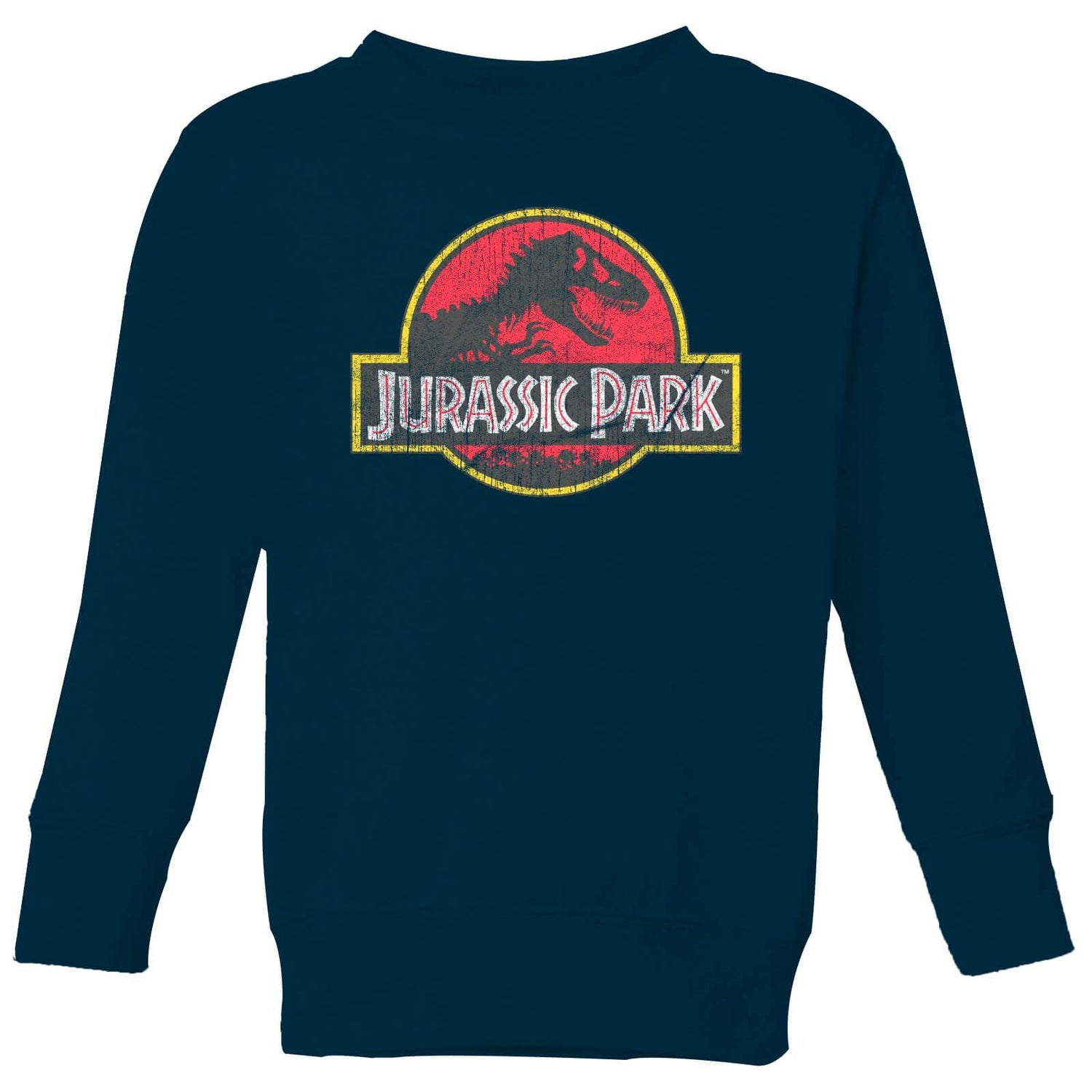 Jurassic Park Logo Vintage Kids' Sweatshirt - Navy