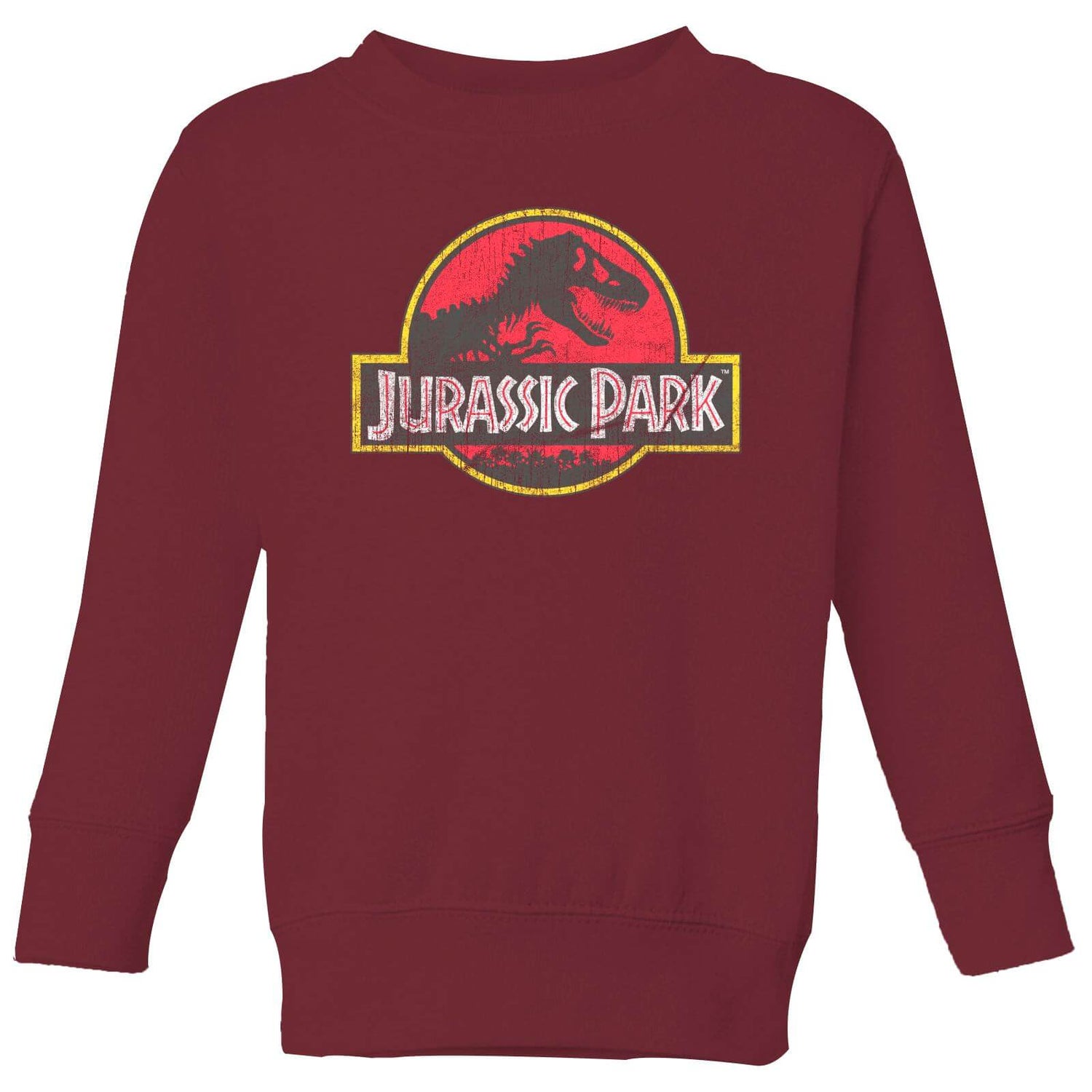 Jurassic Park Logo Vintage Kids' Sweatshirt - Burgundy