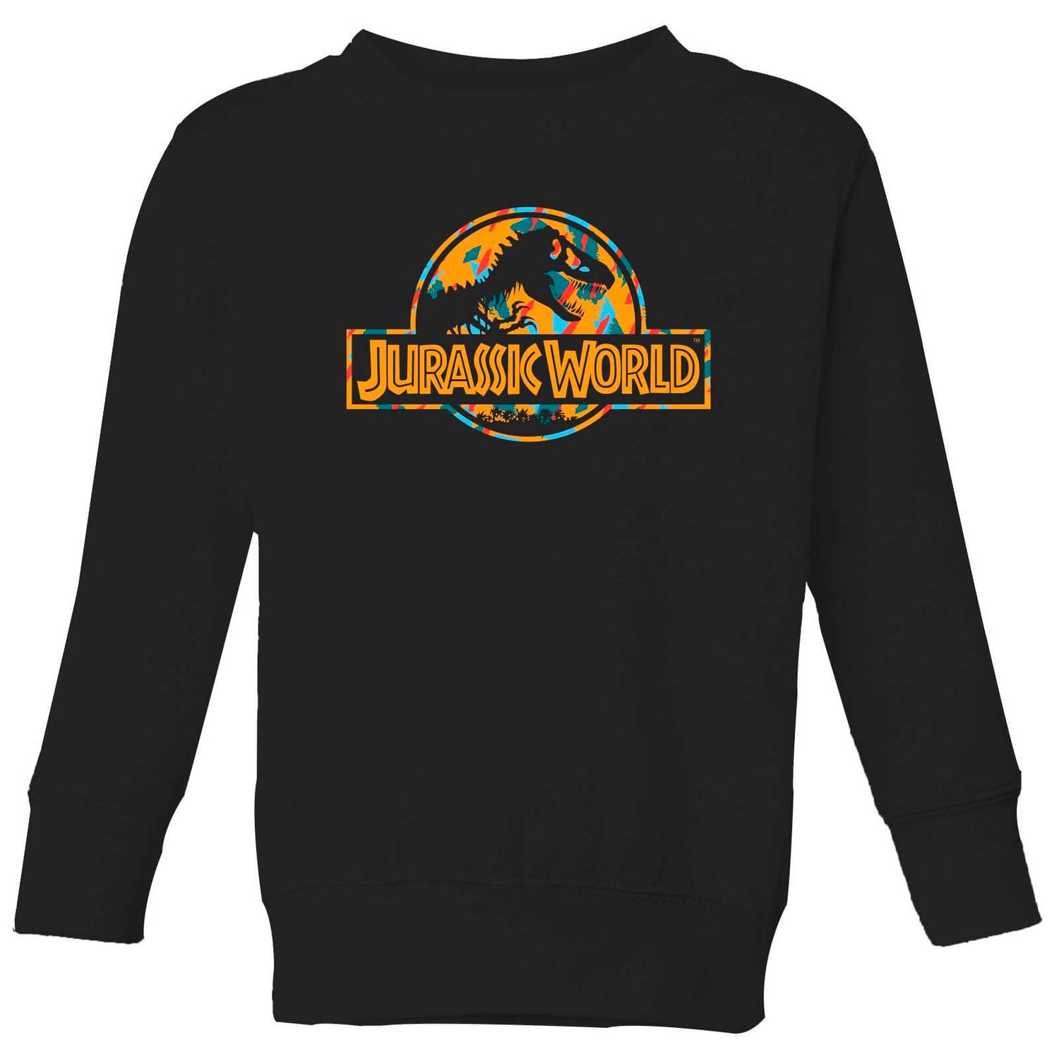 Jurassic Park Logo Tropical Kids' Sweatshirt - Black